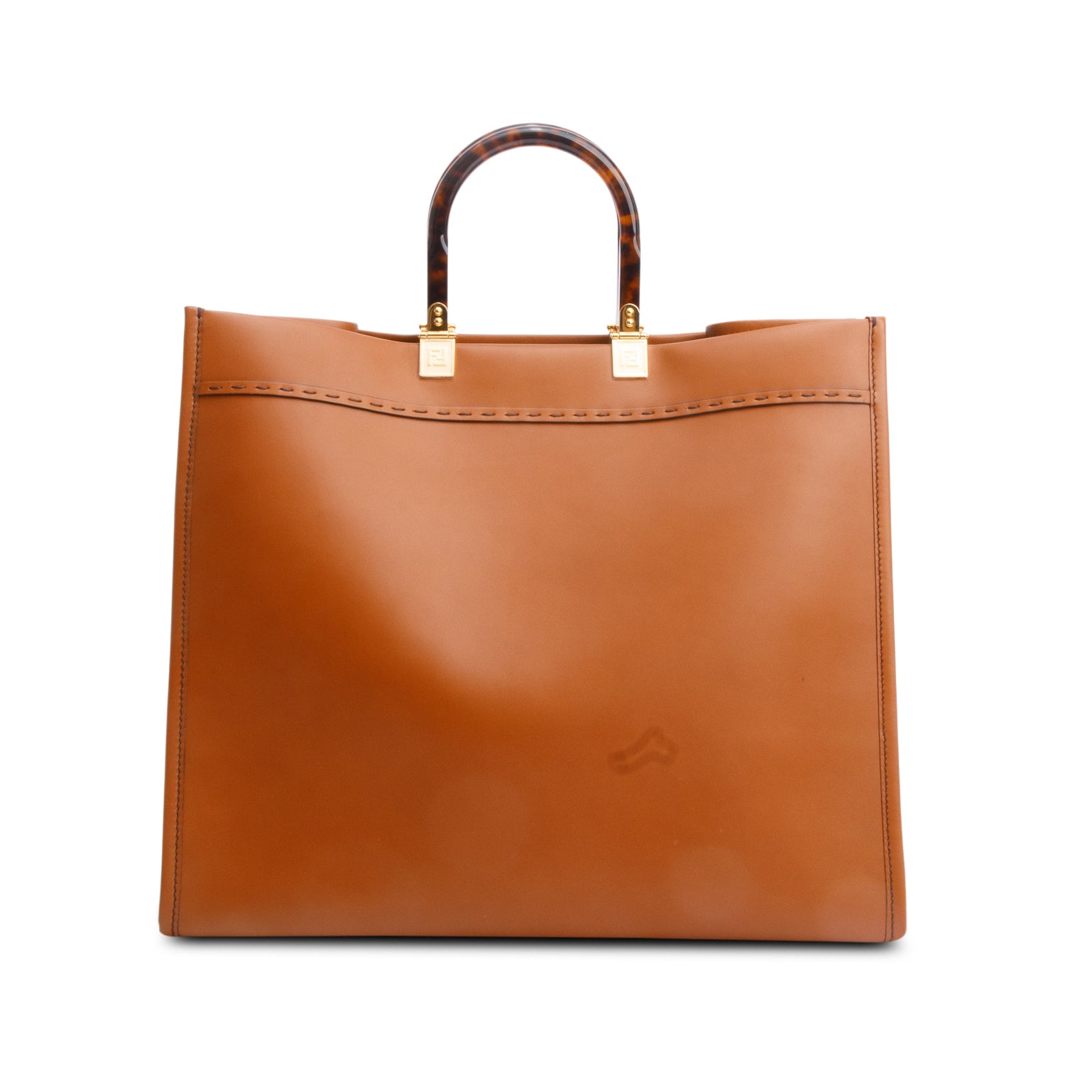 Fendi Brown Calfskin Leather Large Sunshine Tote Bag
