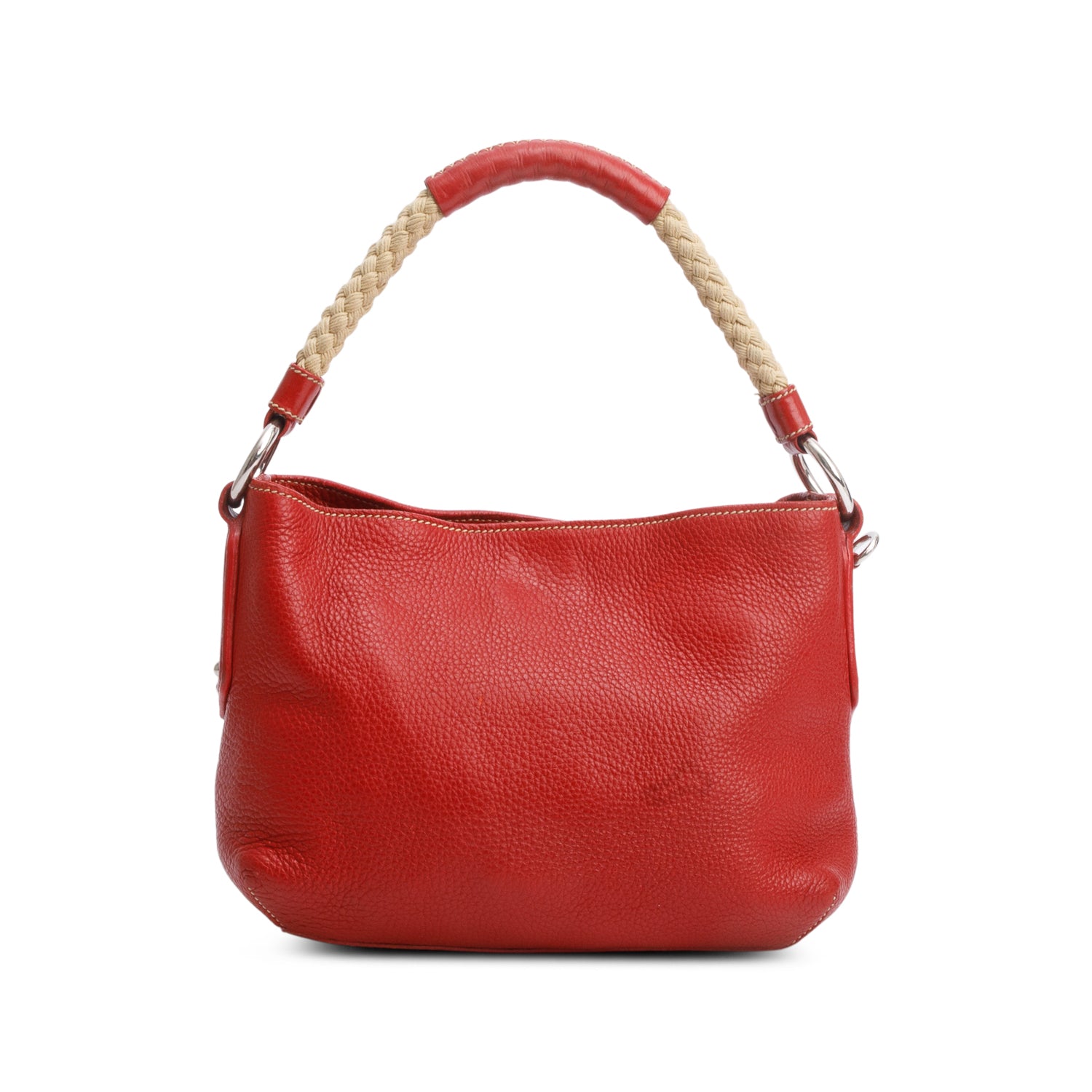Prada Red Vitello Daino Leather Rope Handle Bag