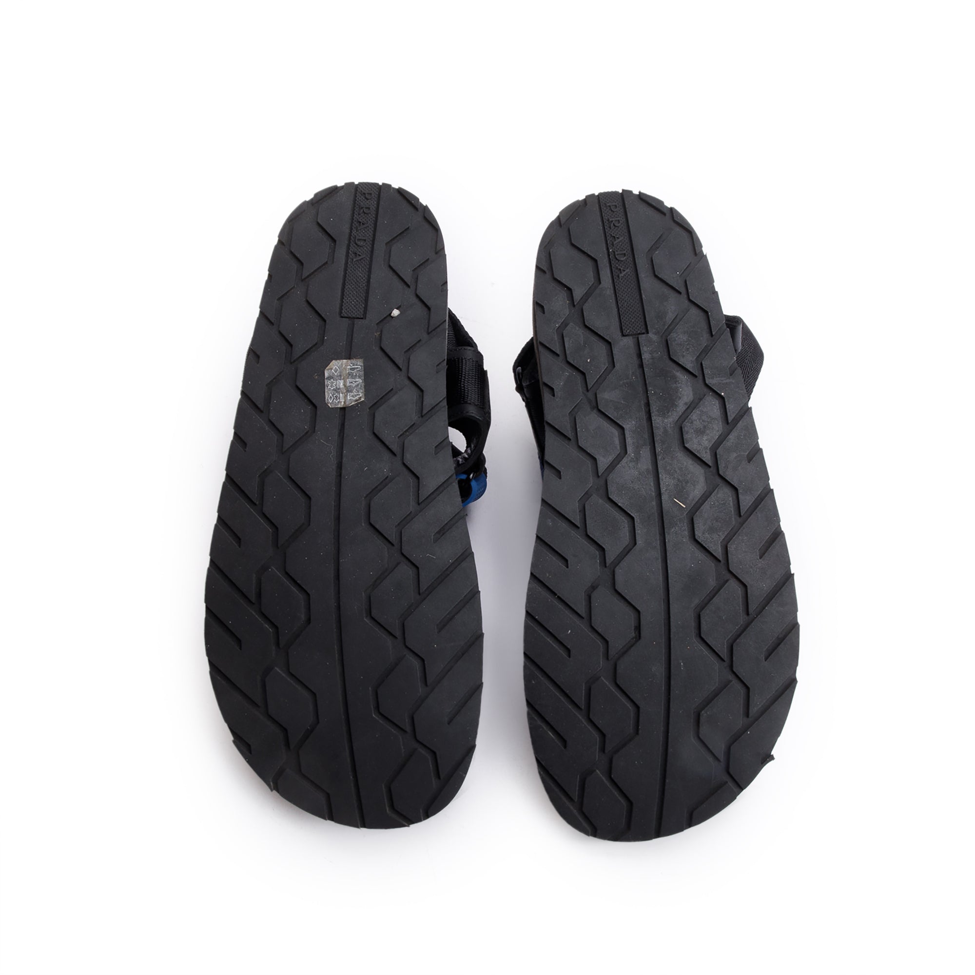 Prada Grey Rubber Printed Teva Sling Back Gladiator Sandals, Size 9