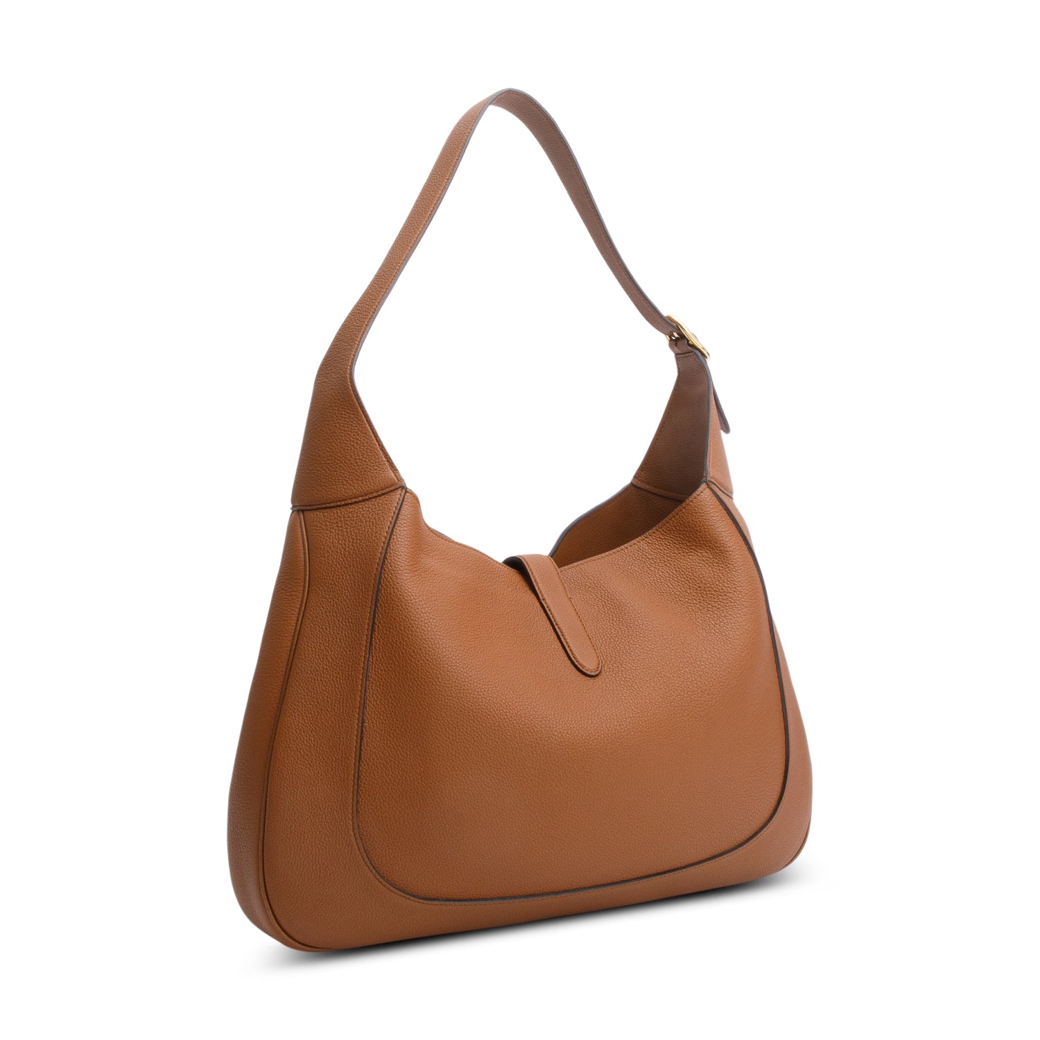 Gucci Brown Calfskin Leather Large Jackie 1961 Hobo Bag w/ Strap