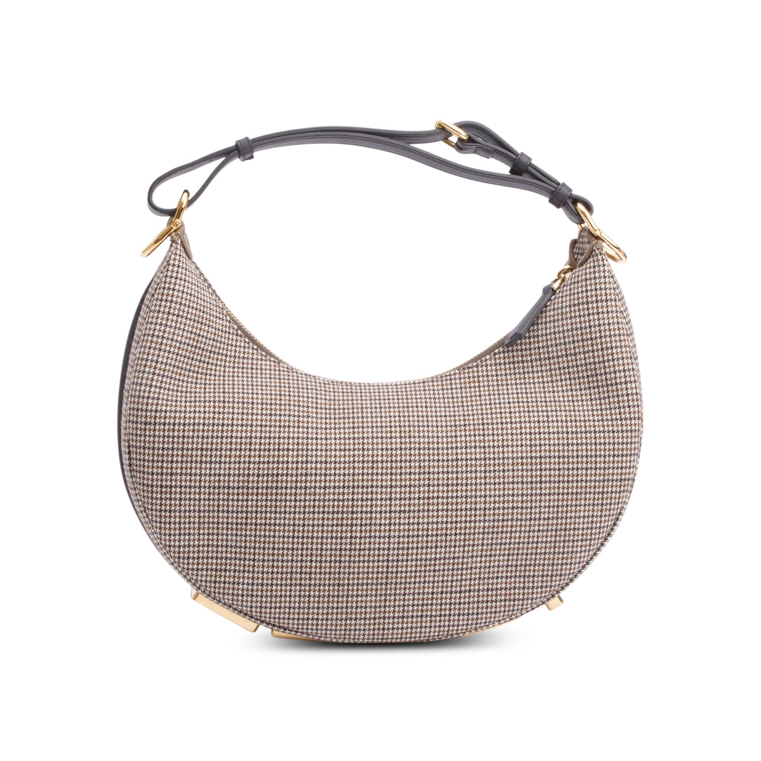 Fendi Brown Houndstooth Wool Small Fendigraphy Bag