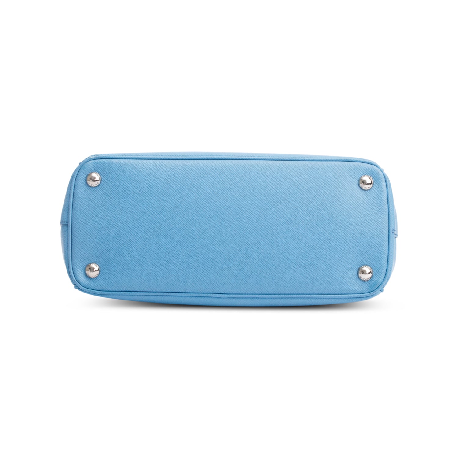 Prada Blue Saffiano Leather Small Double Zip Galleria Tote w/ Strap