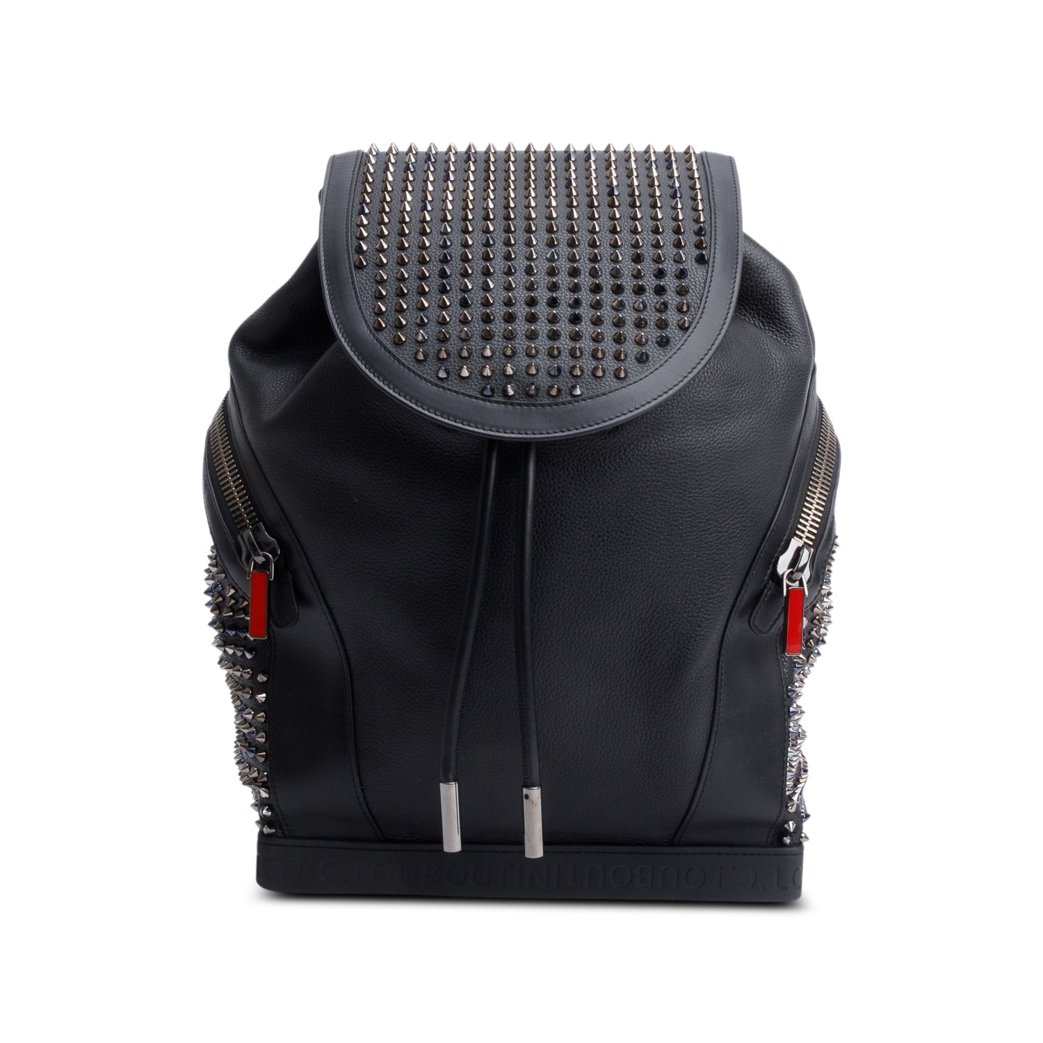 Christian Louboutin Black Calfskin Leather Explorafunk Backpack w/ Strap