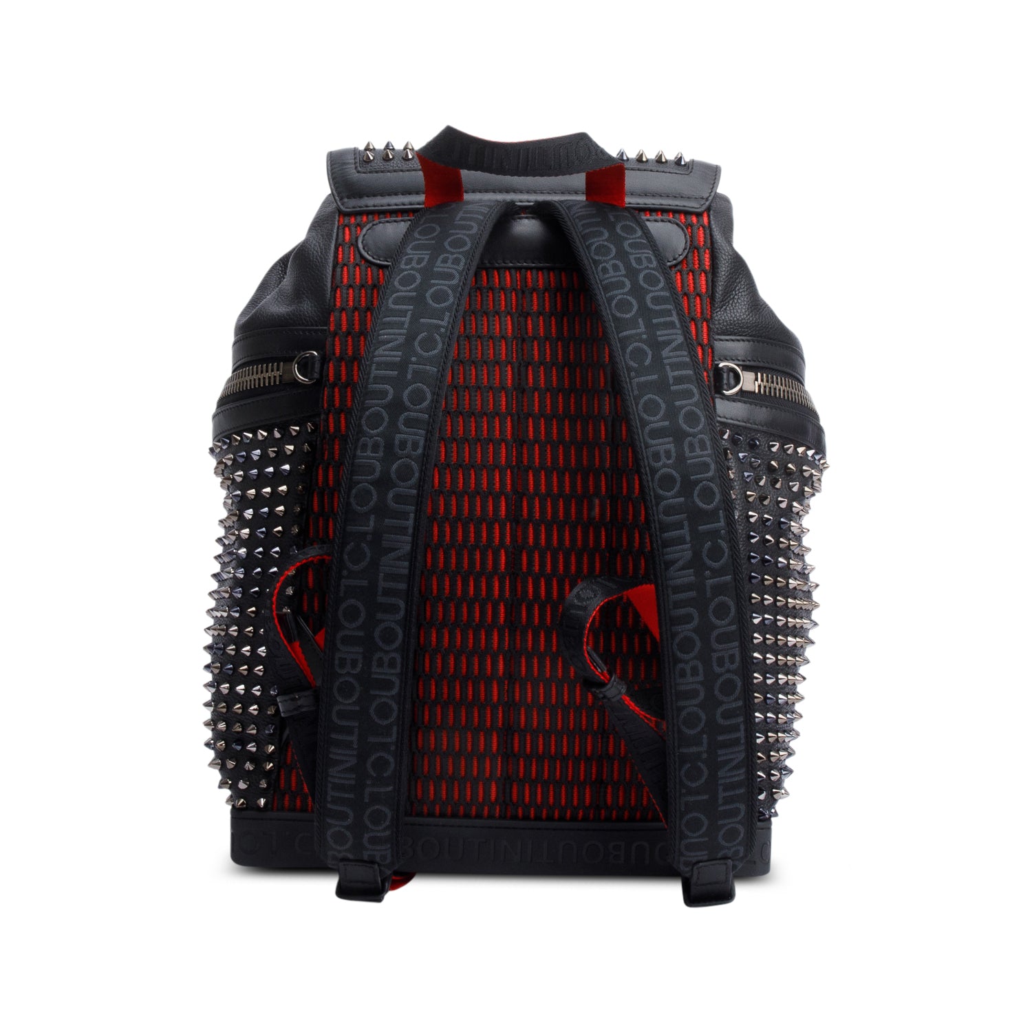 Christian Louboutin Black Calfskin Leather Explorafunk Backpack w/ Strap
