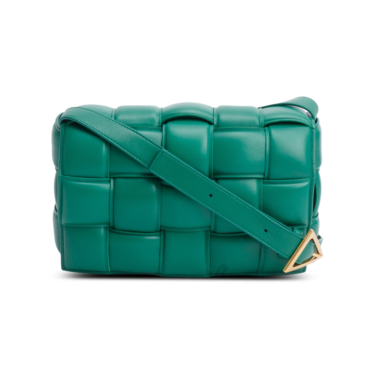 Bottega Veneta Green Lambskin Leather Classic Padded Cassette Bag