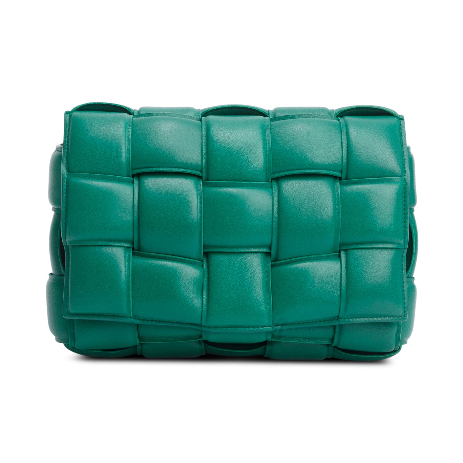 Bottega Veneta Green Lambskin Leather Classic Padded Cassette Bag