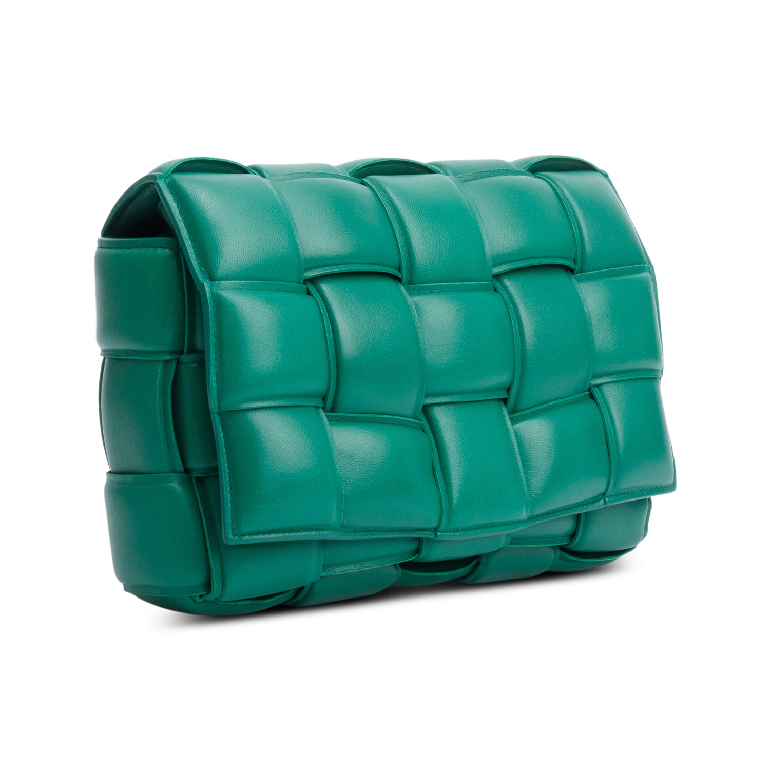 Bottega Veneta Green Lambskin Leather Classic Padded Cassette Bag