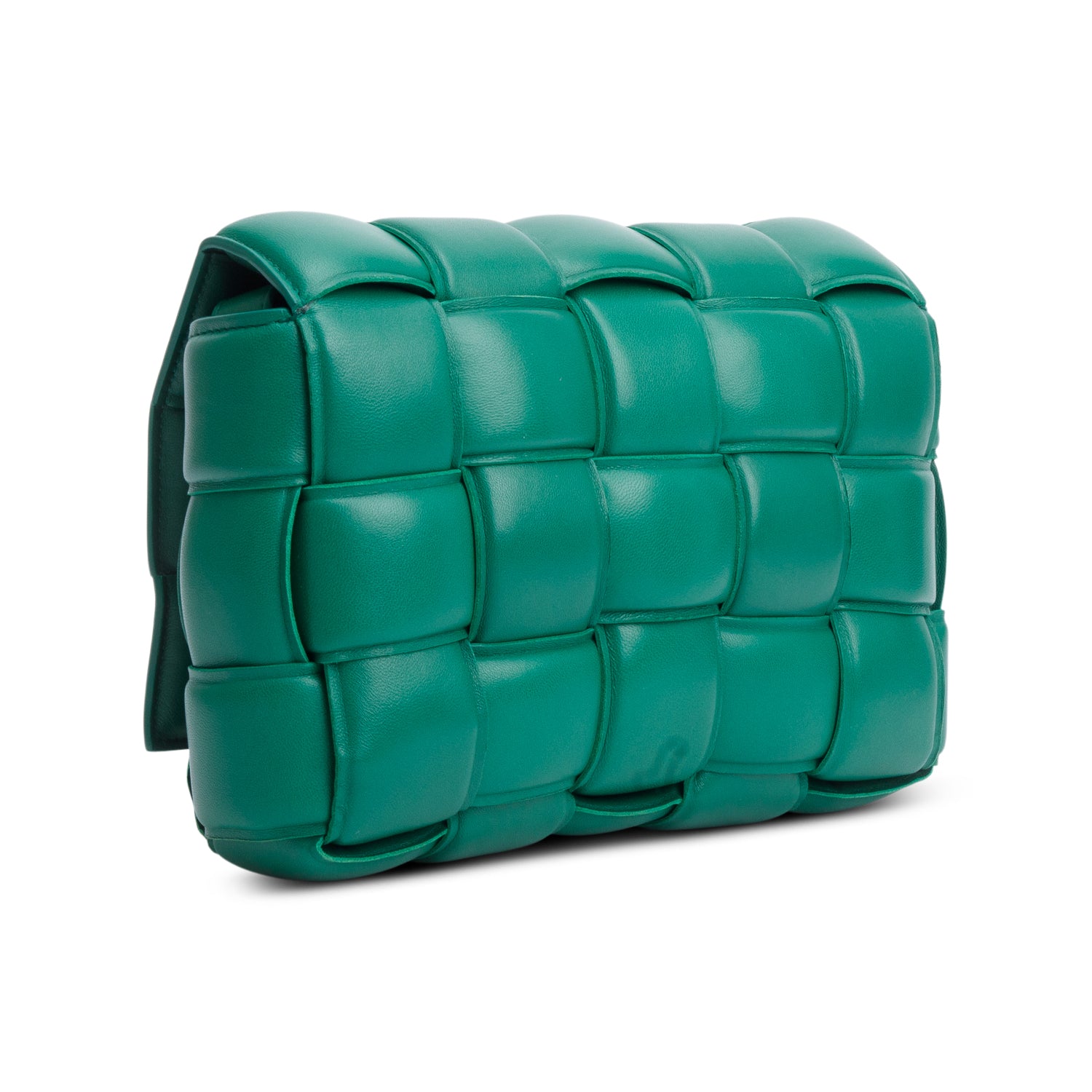 Bottega Veneta Green Lambskin Leather Classic Padded Cassette Bag