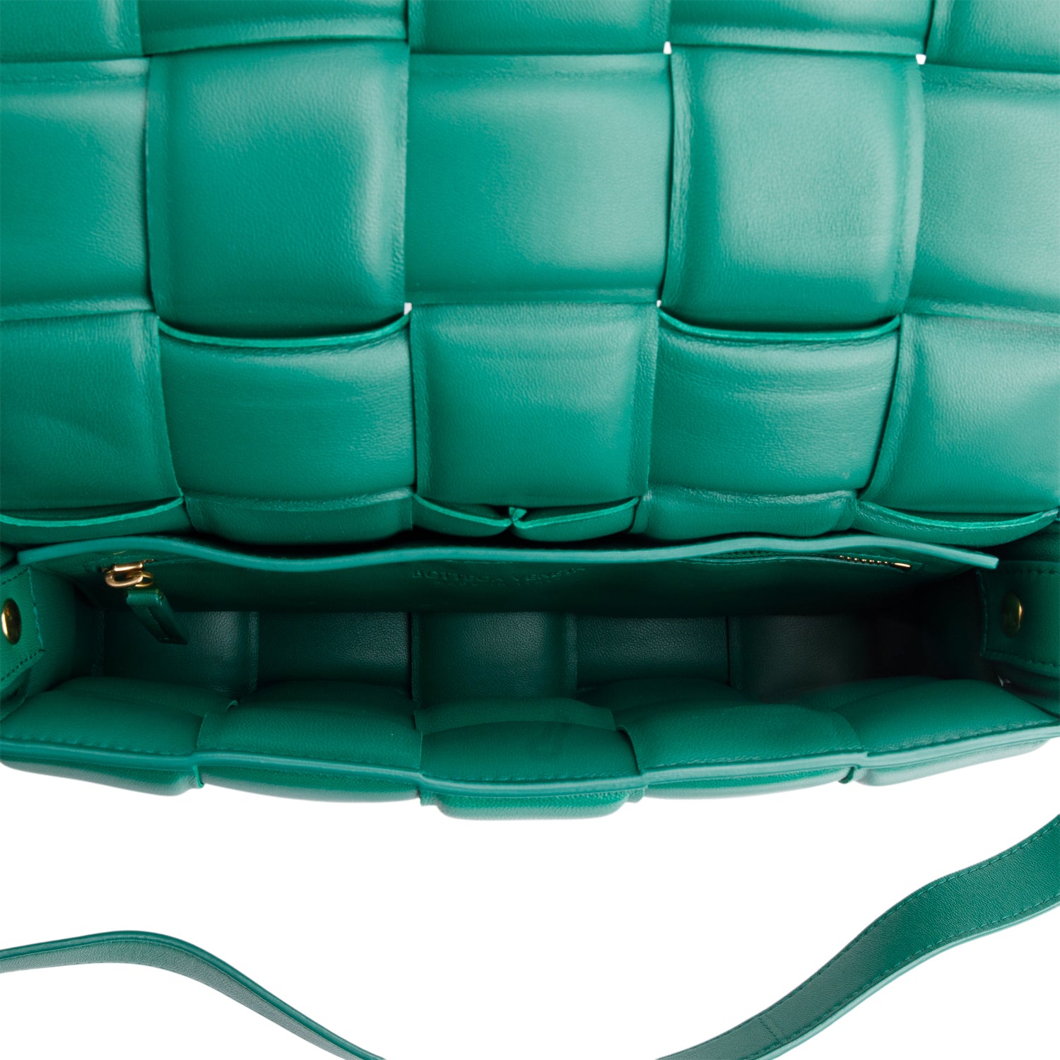 Bottega Veneta Green Lambskin Leather Classic Padded Cassette Bag