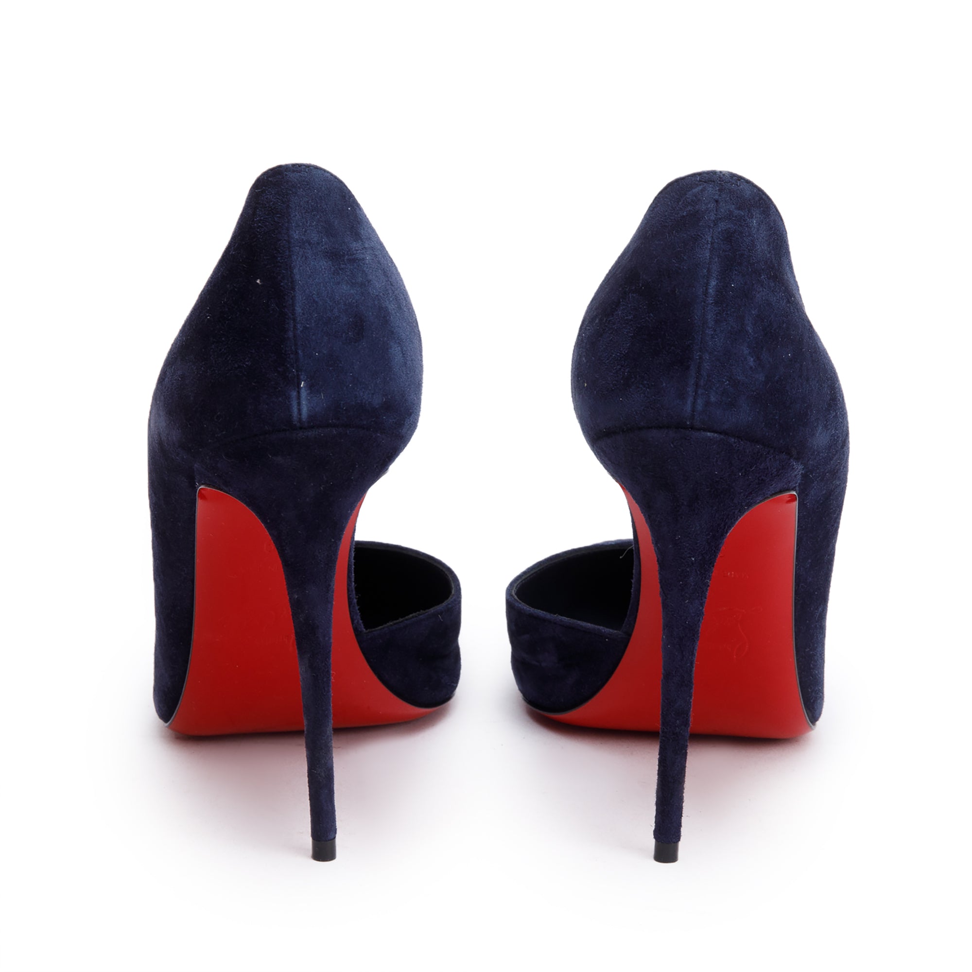 Christian Louboutin Blue Suede Iriza 100 Pumps, Size 39 w/ Box