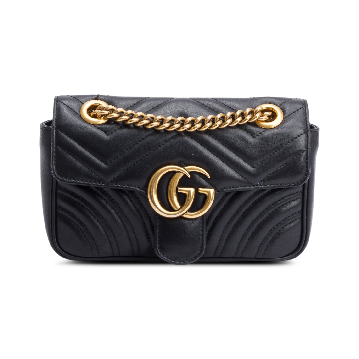 Gucci Black GG Marmont Matelasse Small Shoulder Bag