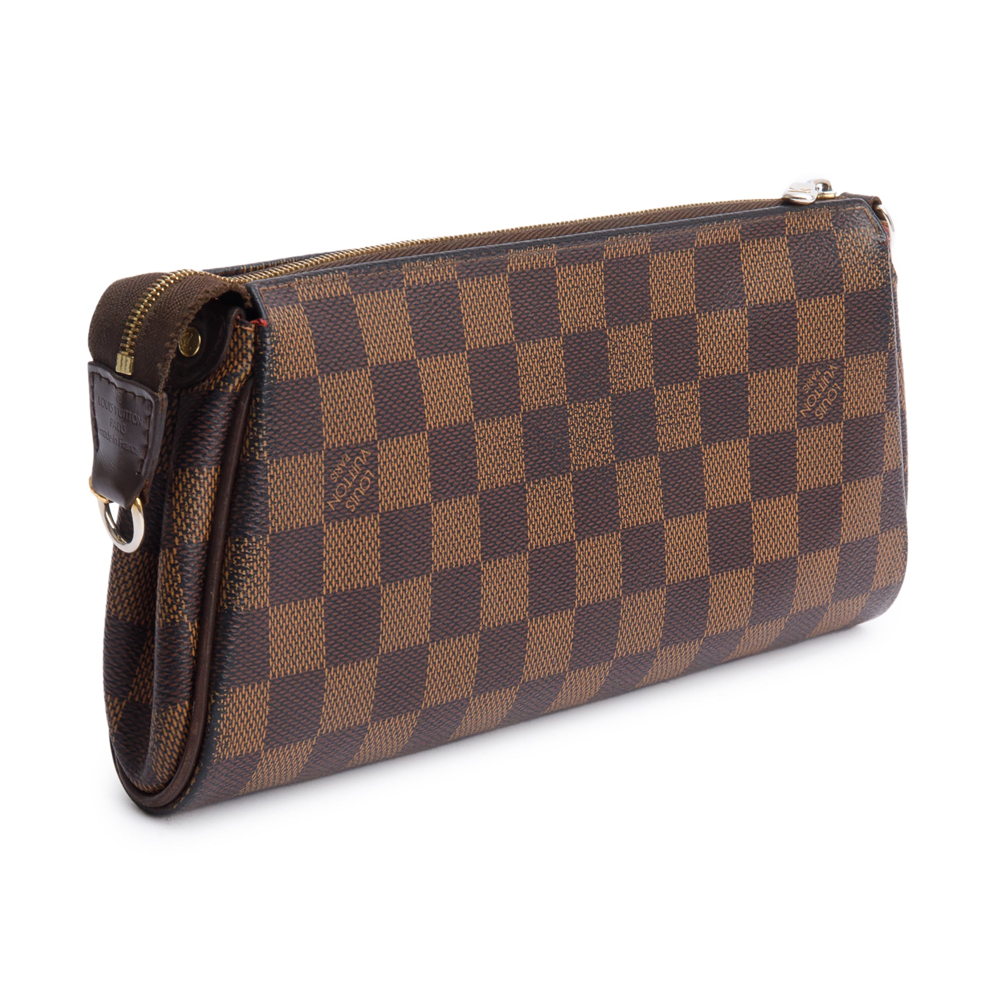 Louis Vuitton Damier Ebene Eva Clutch w/ Strap & Box