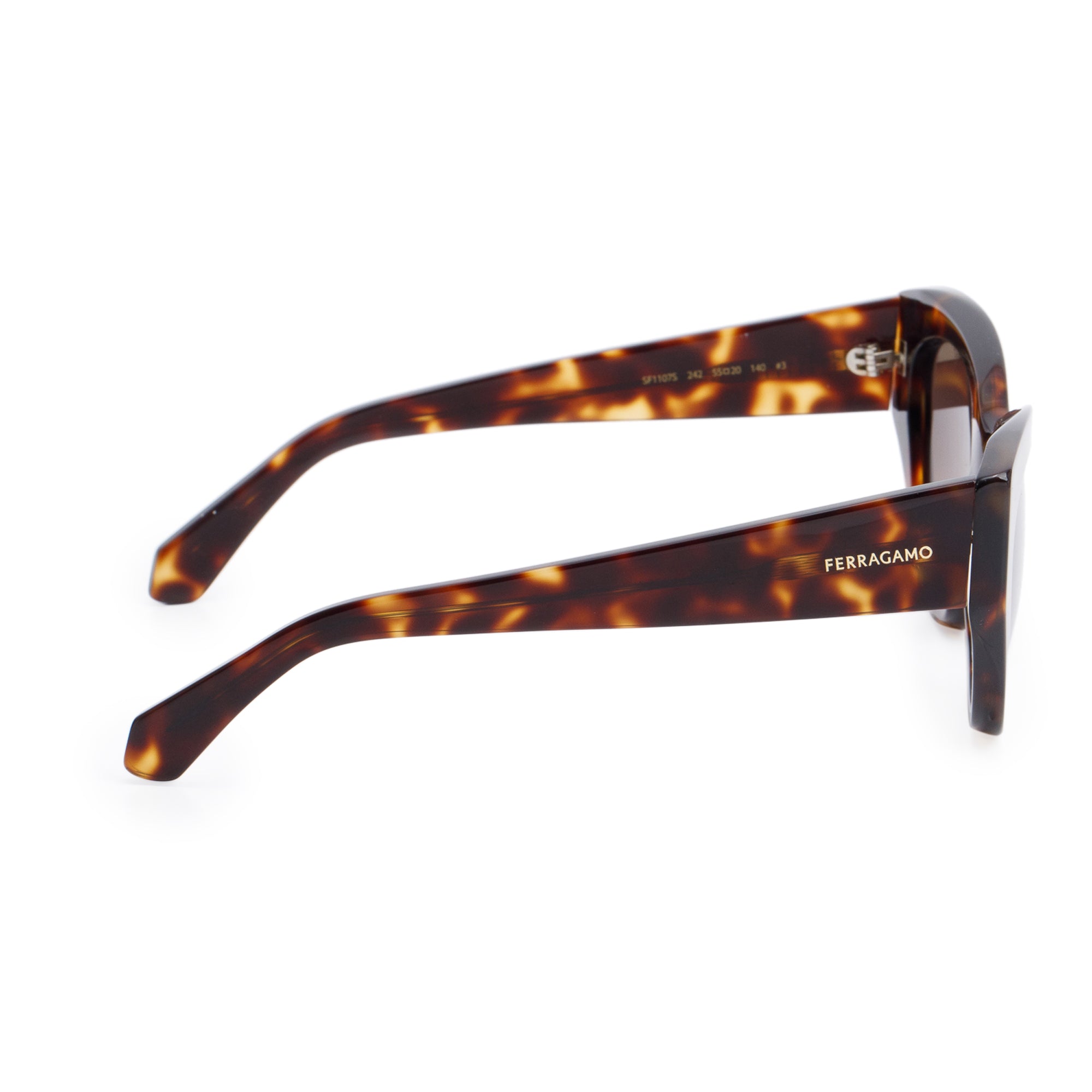 Salvatore Ferragamo SF1107S Havana Acetate Cat-Eye Sunglasses w/ Box & Case