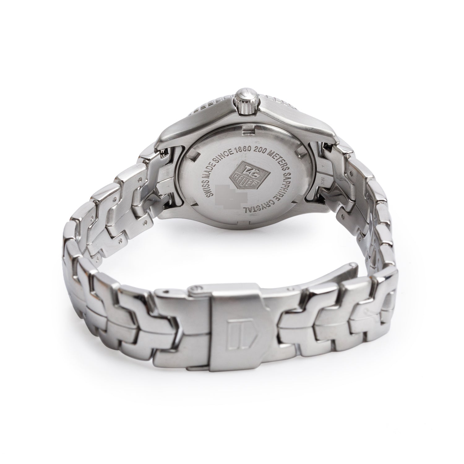 Tag Heuer Stainless Steel Link 27 MM Quartz Watch Blue Mother of Pearl Diamond Dial WJ1317-0 w/ Box & Papers