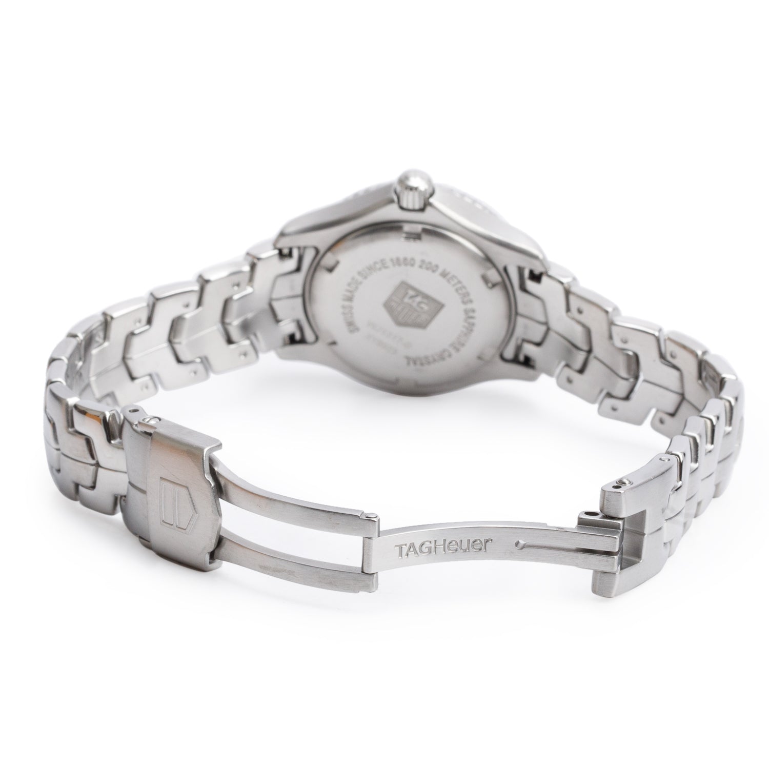 Tag Heuer Stainless Steel Link 27 MM Quartz Watch Blue Mother of Pearl Diamond Dial WJ1317-0 w/ Box & Papers