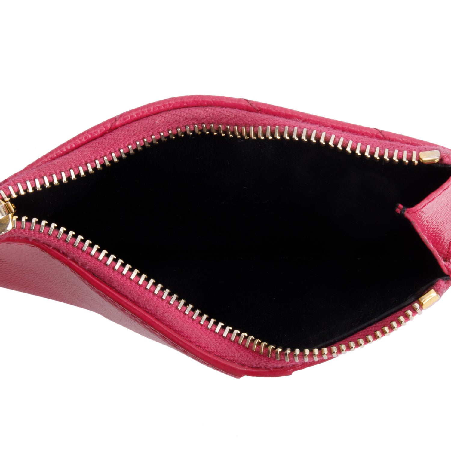 Saint Laurent 2022 Pink Grain De Poudre Leather Cassandre Matelasse Fragments Zipped Card Case w/ Box