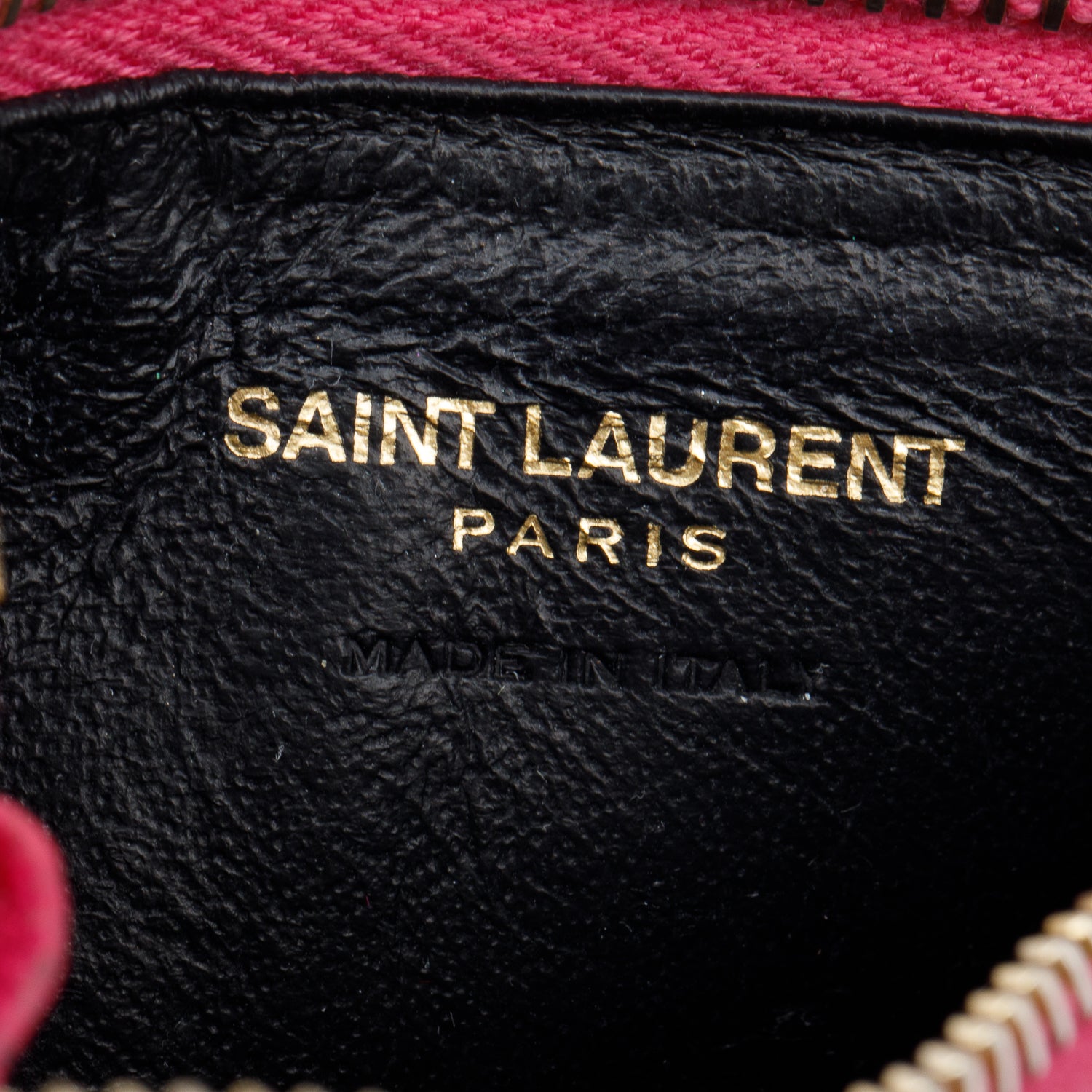 Saint Laurent 2022 Pink Grain De Poudre Leather Cassandre Matelasse Fragments Zipped Card Case w/ Box