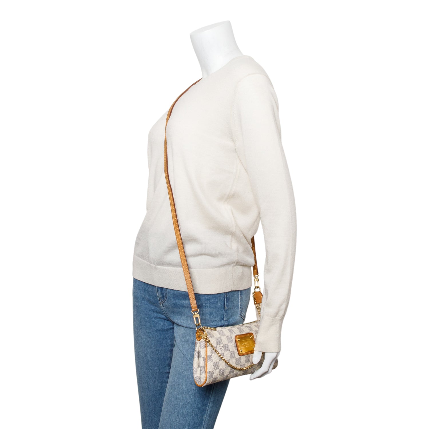 Louis Vuitton Damier Azur Eva Clutch w/ Strap