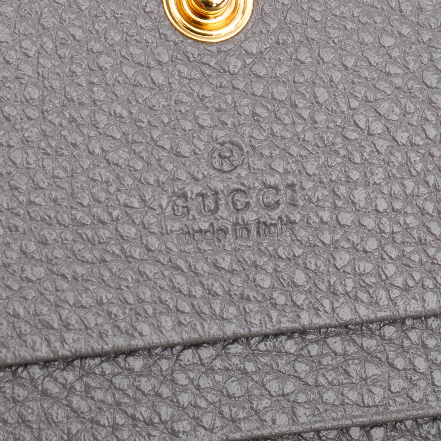 Gucci Grey Calfskin Leather Zumi Chain Card Case Wallet w/ Box