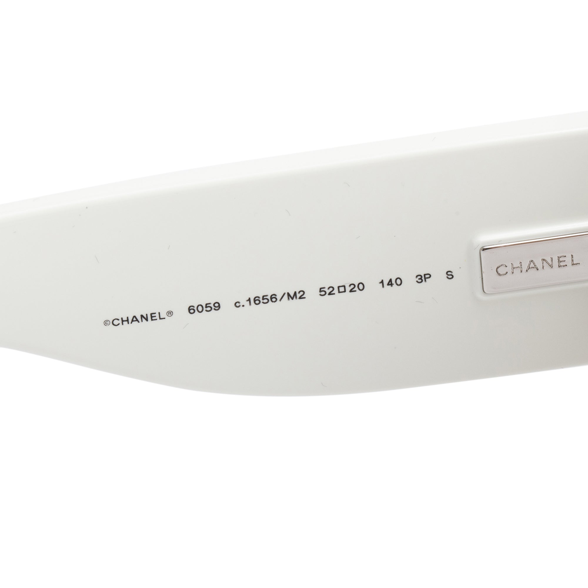 Chanel 6059 Black/White Acetate Polarized CC Logo Square Sunglasses w/ Box & Case