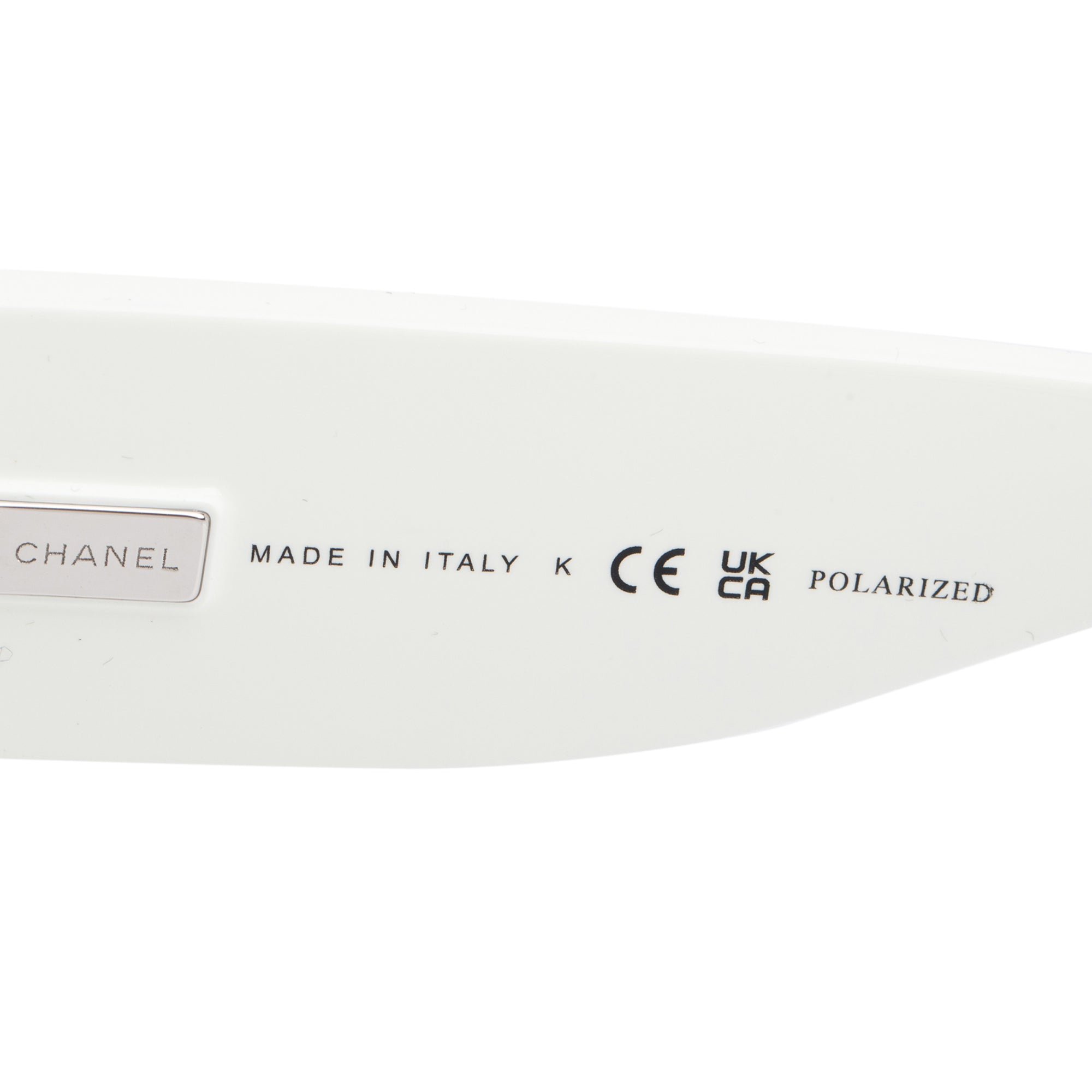 Chanel 6059 Black/White Acetate Polarized CC Logo Square Sunglasses w/ Box & Case