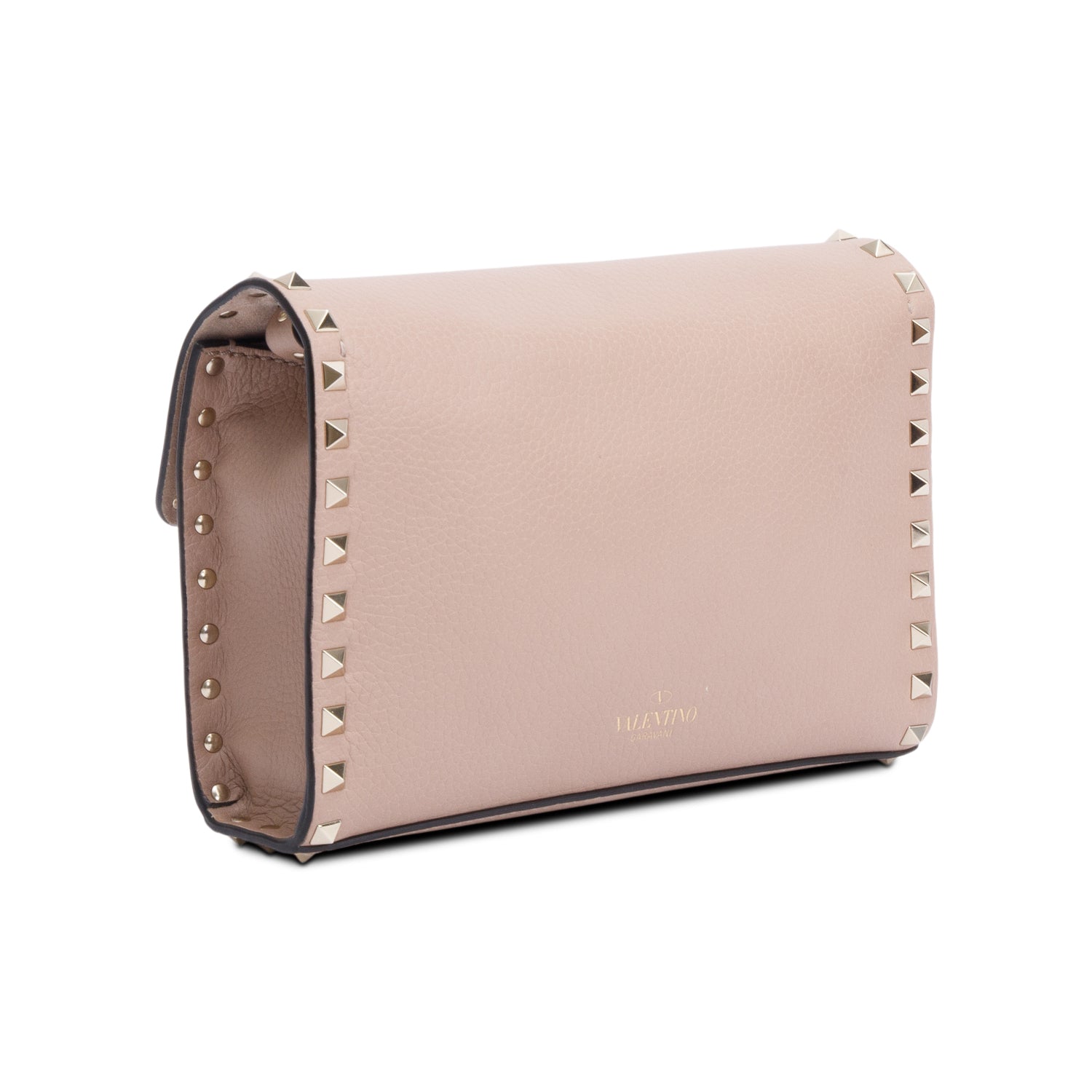 Valentino Pink Grained Calfskin Leather Rockstud Crossbody Bag