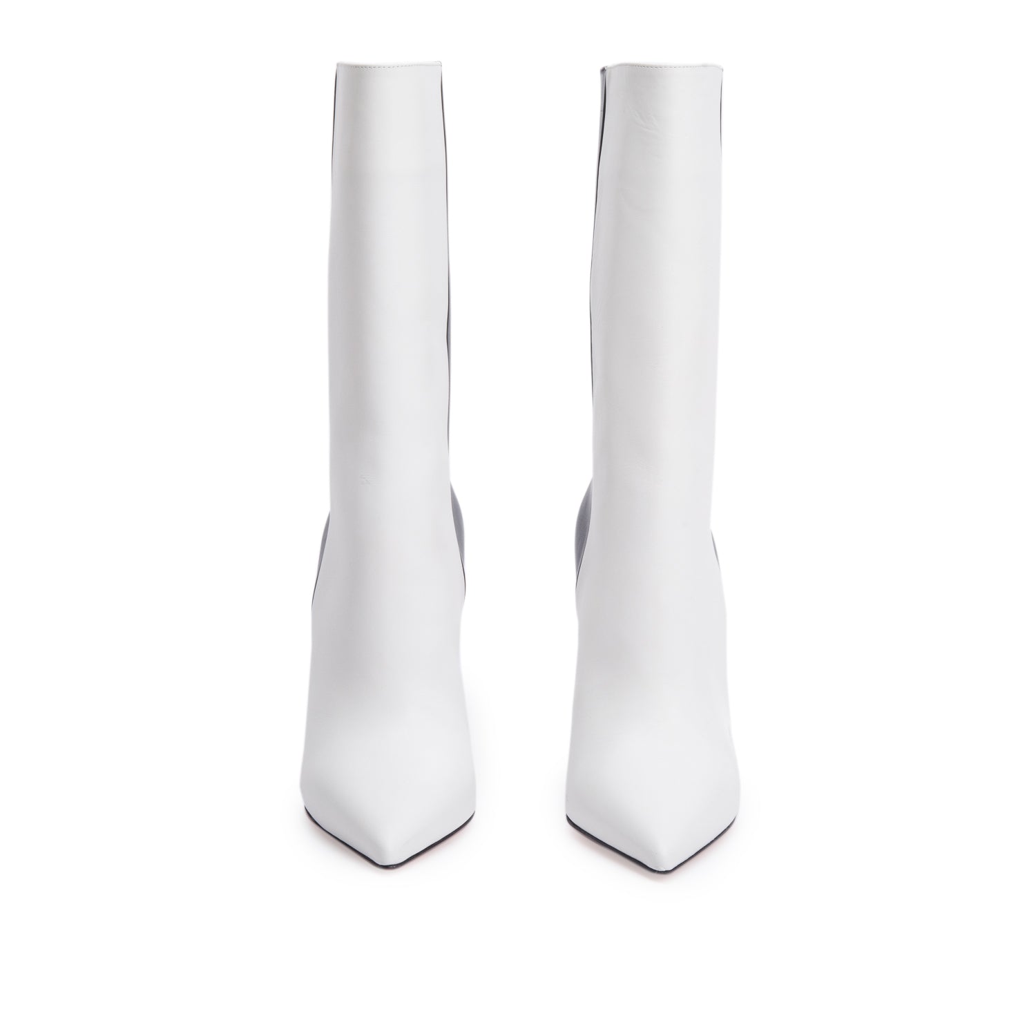 Christian Louboutin Black & White Calfskin Leather Astrilarge Booty 100 Boots, Size 36