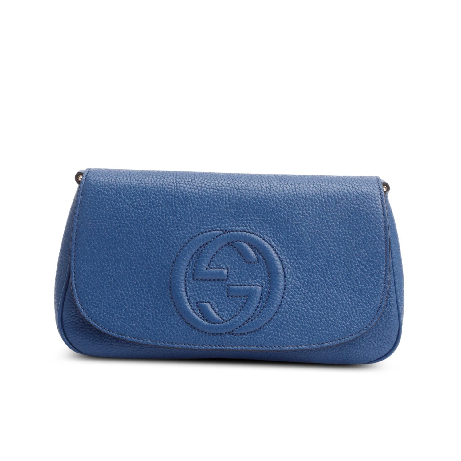 Gucci Blue Leather Medium Soho Chain Crossbody Bag