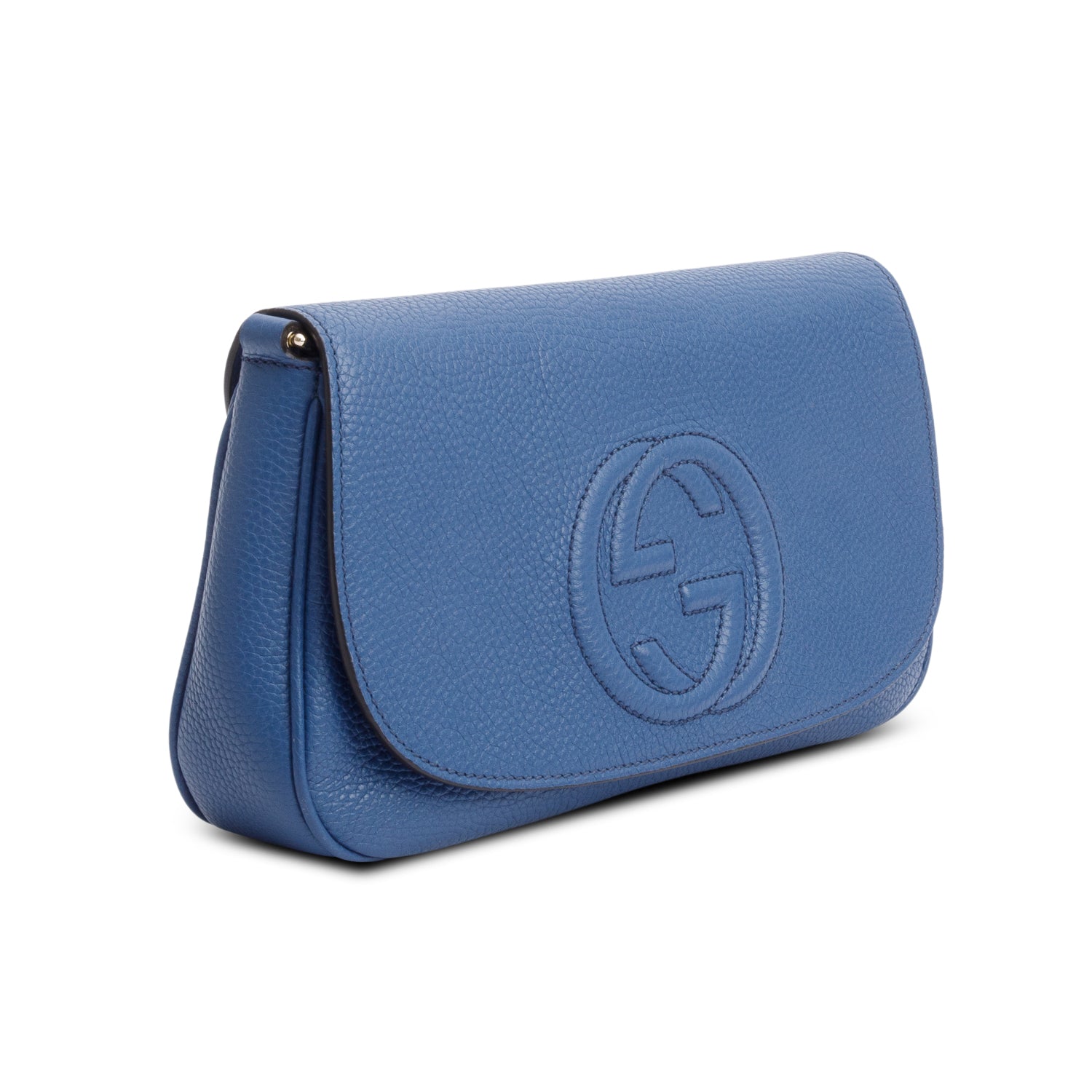 Gucci Blue Leather Medium Soho Chain Crossbody Bag