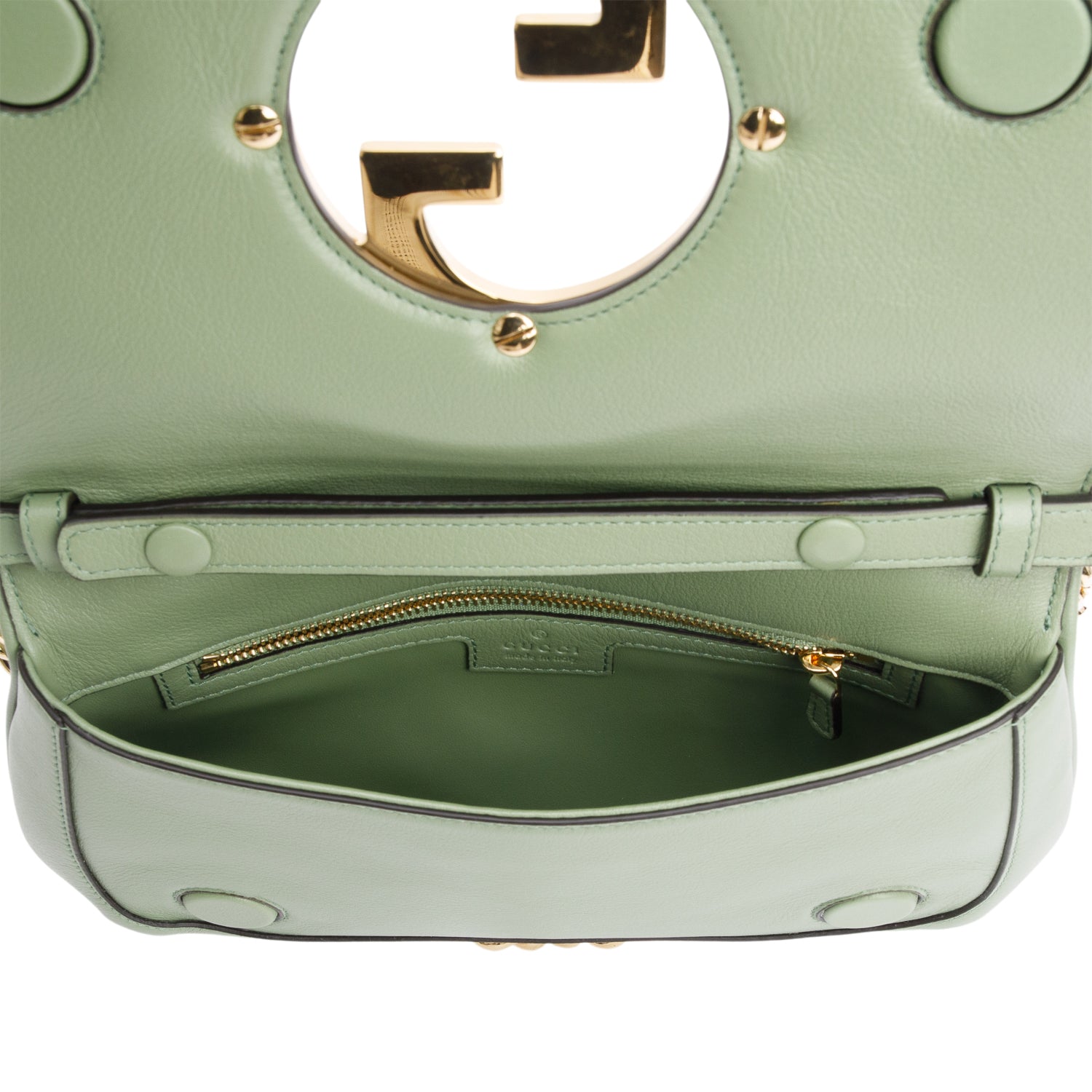 Gucci Green Calfskin Leather Blondie Shoulder Bag w/ Straps