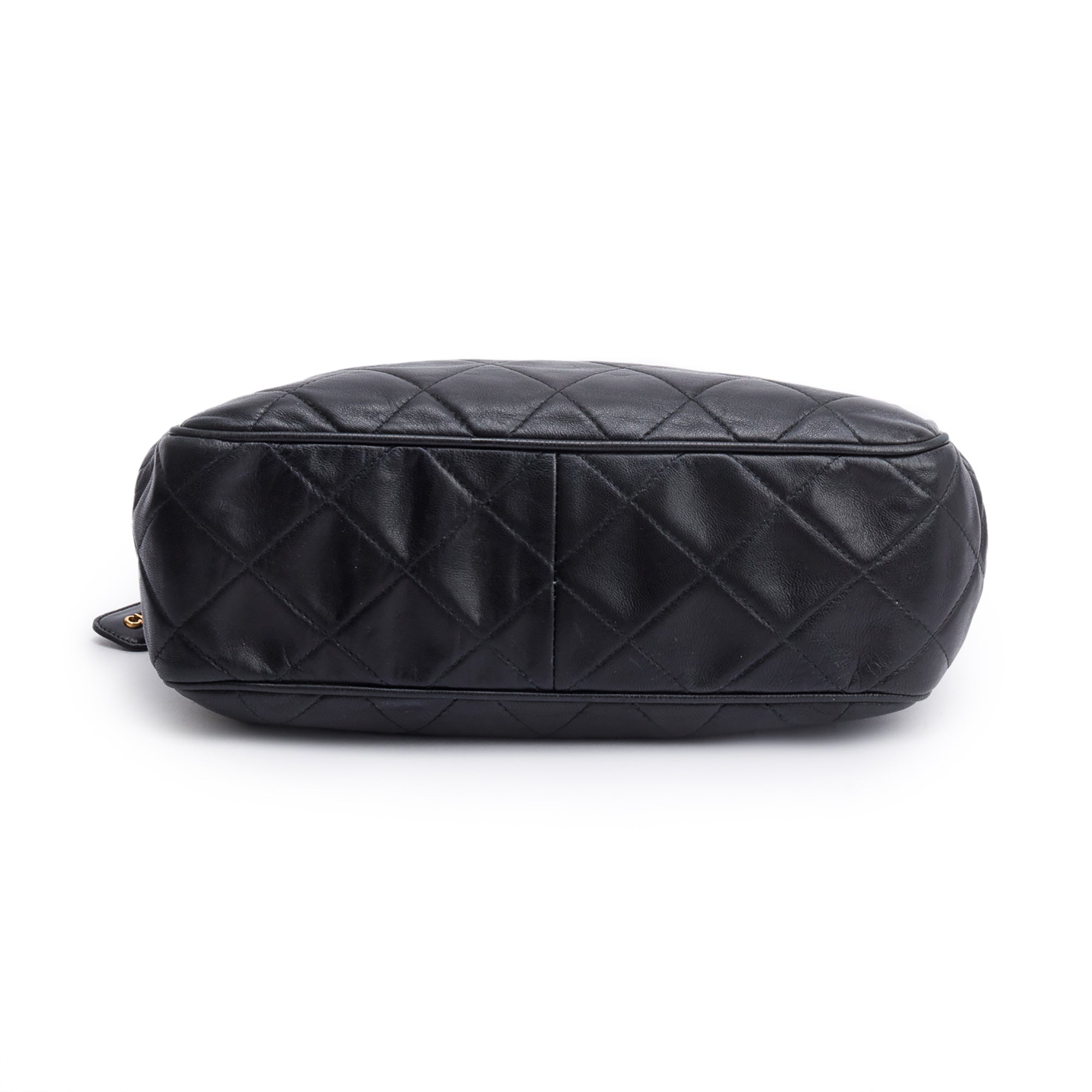 Chanel Vintage Quilted Lambskin Leather CC Shoulder Bag