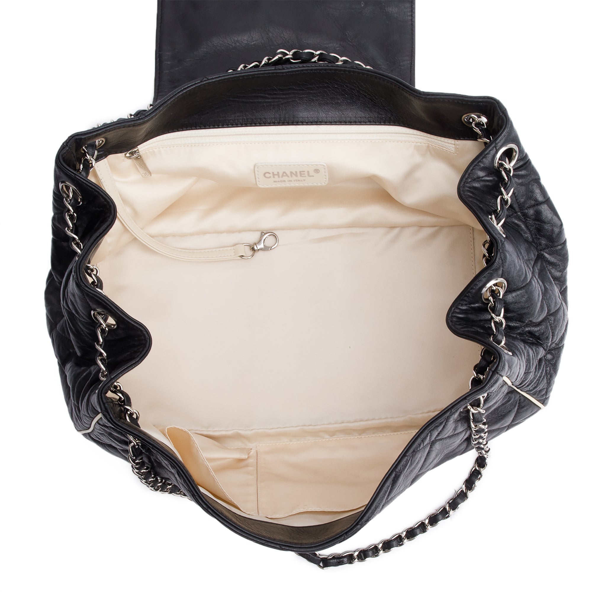 Chanel Black Quilted Calfskin Leather Medium East West Mademoiselle Accordion Reissue Flap Bag