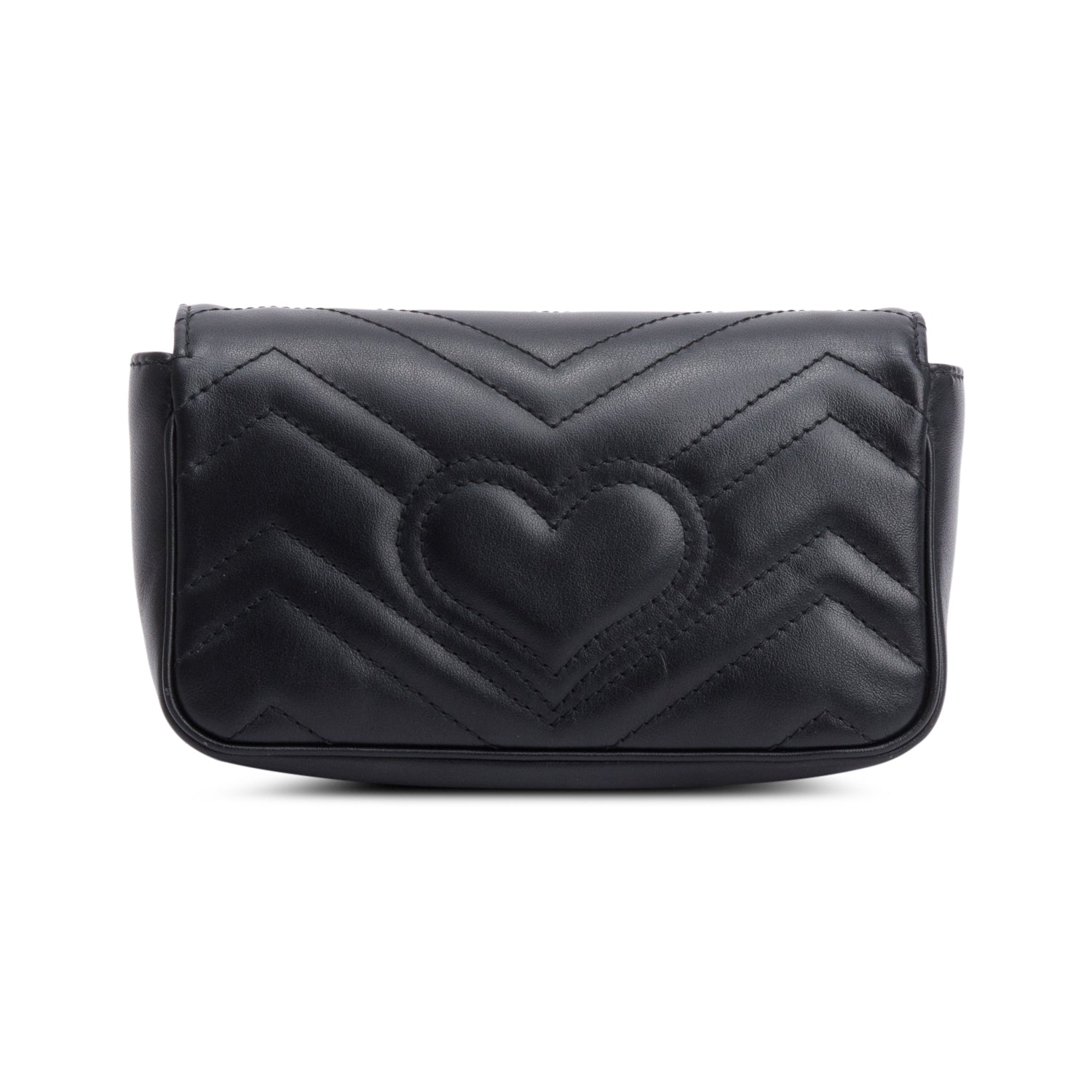 Gucci Black GG Marmont Matelasse Leather Super Mini Bag w/ Box