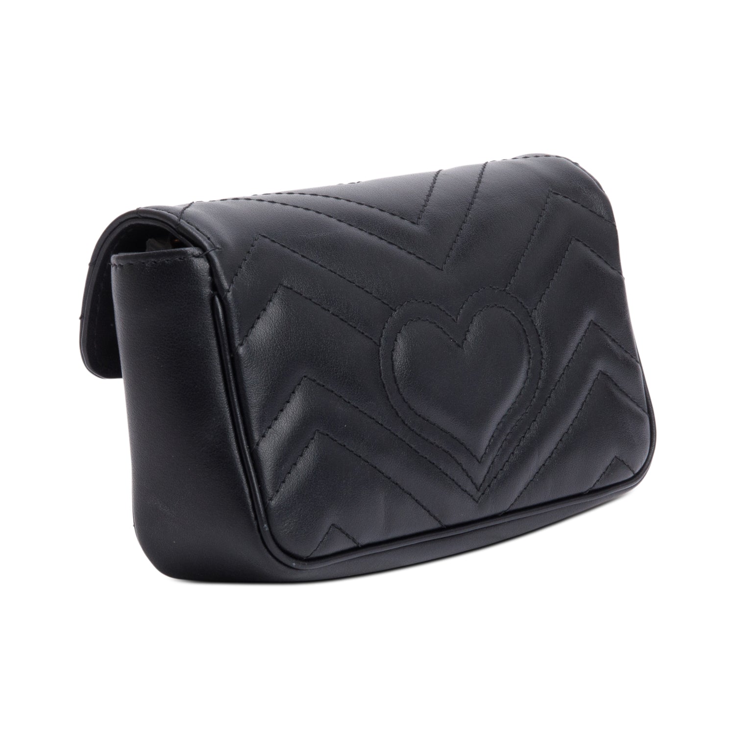 Gucci Black GG Marmont Matelasse Leather Super Mini Bag w/ Box