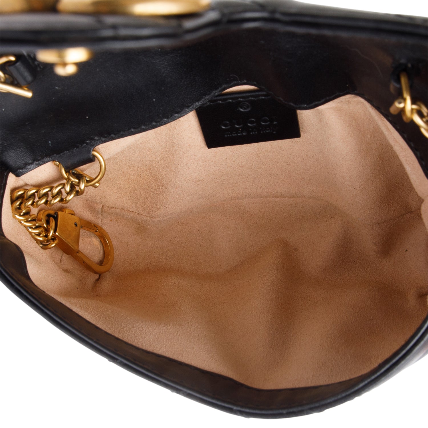 Gucci Black GG Marmont Matelasse Leather Super Mini Bag w/ Box