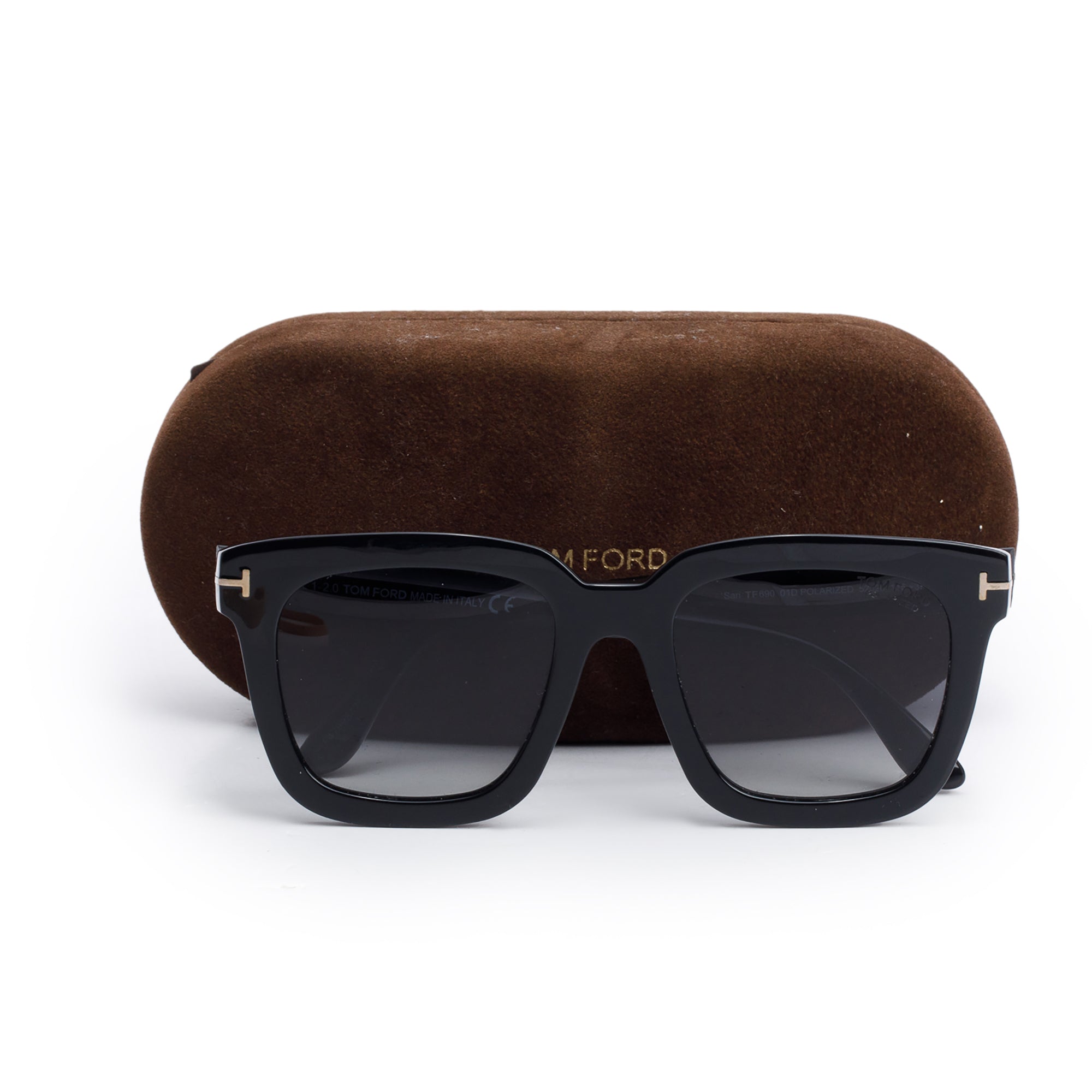 Tom Ford TF690 Black Acetate Sari Square Sunglasses w/ Case