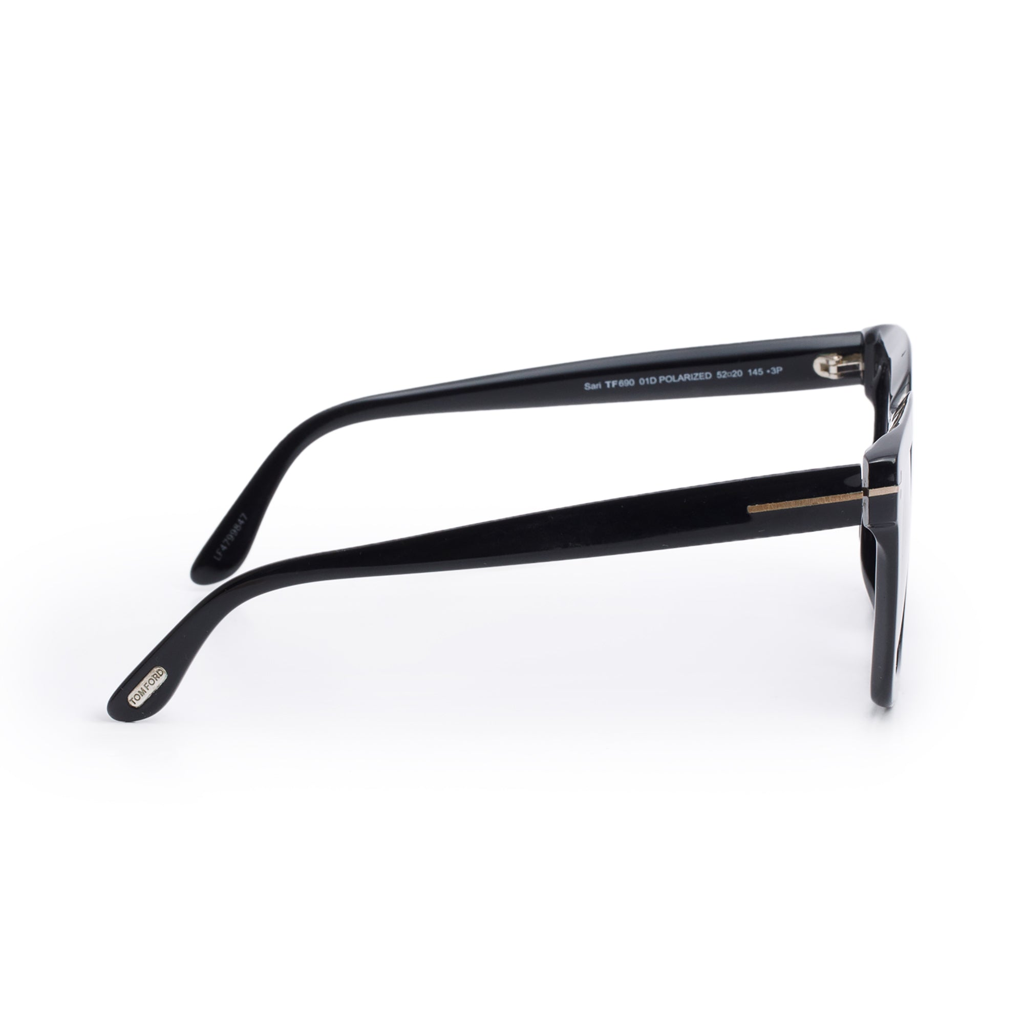 Tom Ford TF690 Black Acetate Sari Square Sunglasses w/ Case
