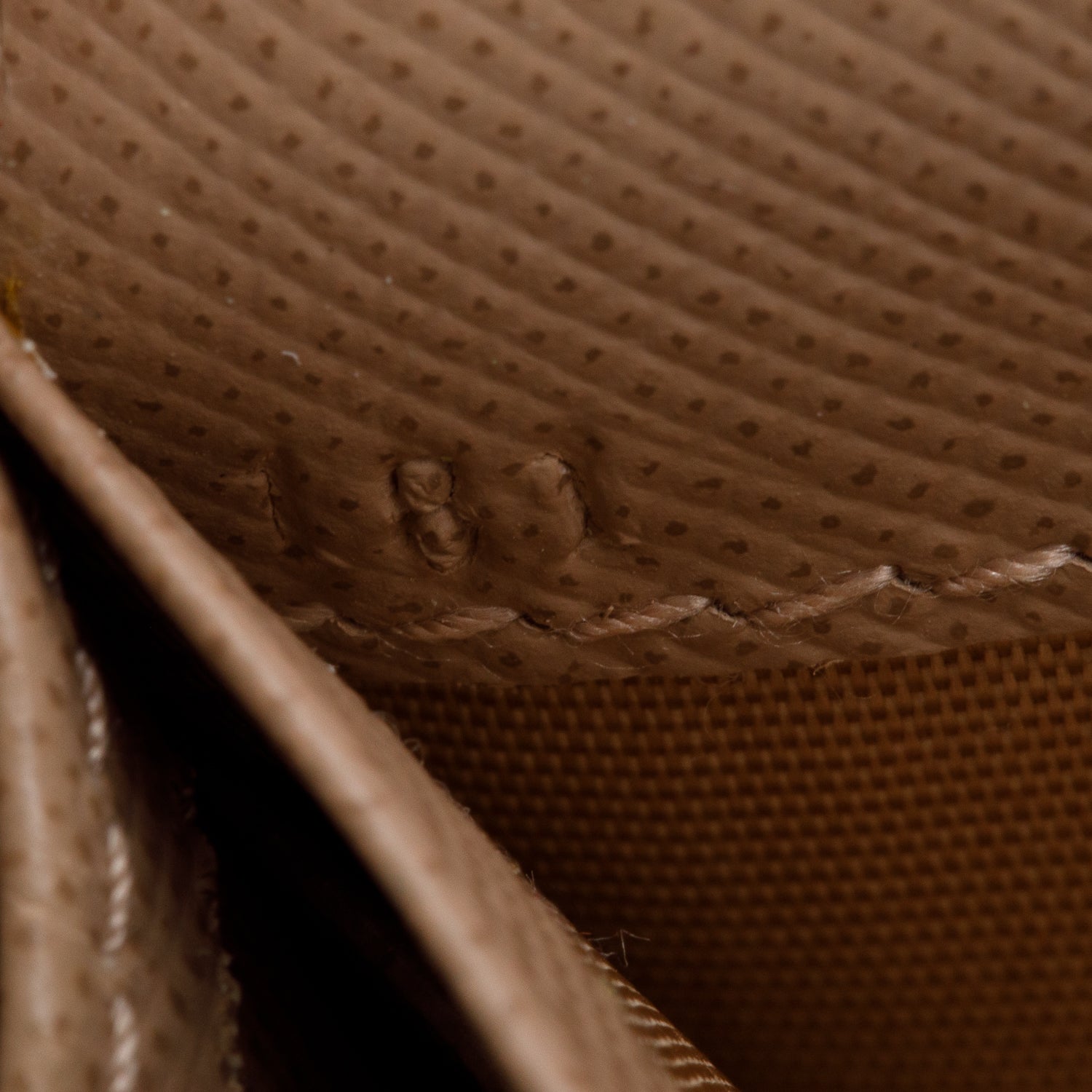 Prada Beige Saffiano Metal Continental Wallet on Chain w/ Box, Receipt & Authenticity Card