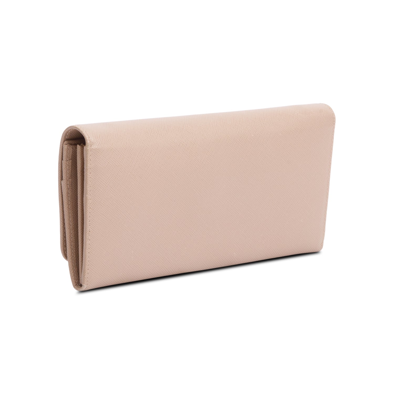 Prada Beige Saffiano Metal Continental Wallet on Chain w/ Box, Receipt & Authenticity Card