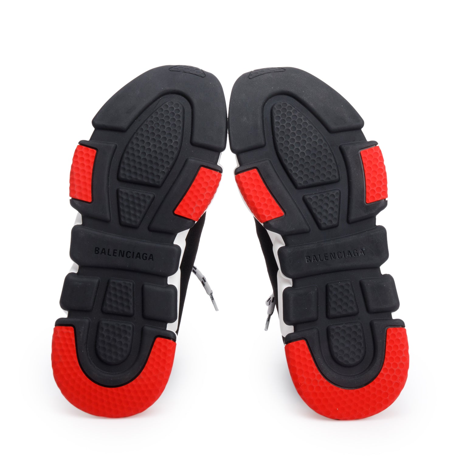 Balenciaga Black Knit Tricolor Sole Lace-Up Speed Trainer Sock Sneakers, Size 39 w/ Box