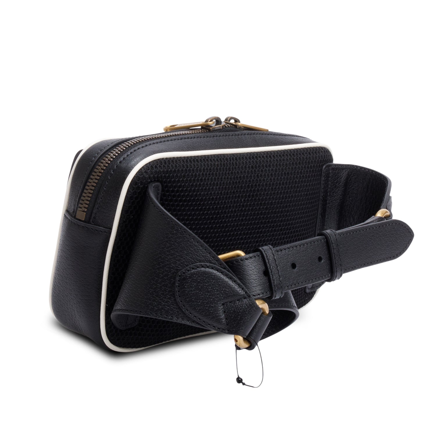 Gucci x Adidas Black Calfskin Leather Trefoil Logo Belt Bag