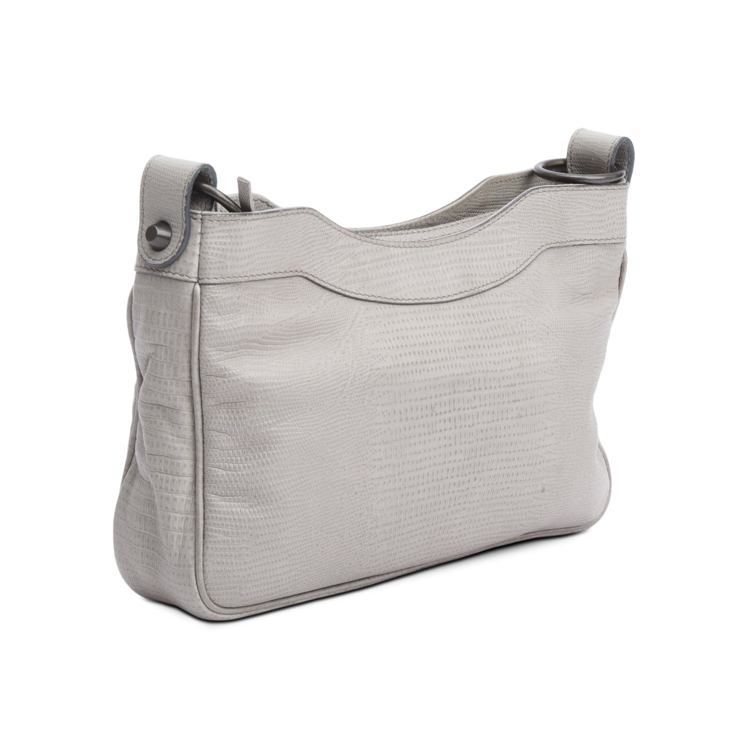 Balenciaga Grey Agneau Leather Classic Motorcycle Hip Crossbody