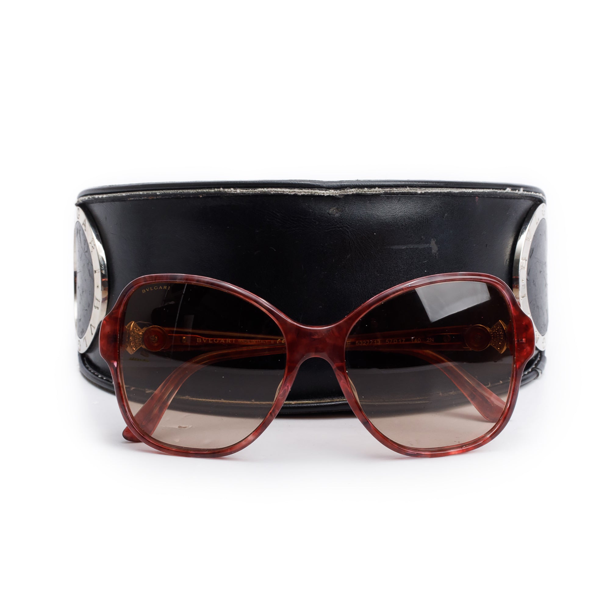 BVLGARI Burgundy Acetate 8137-B-F Crystal Divas Dream Sunglasses w/ Case