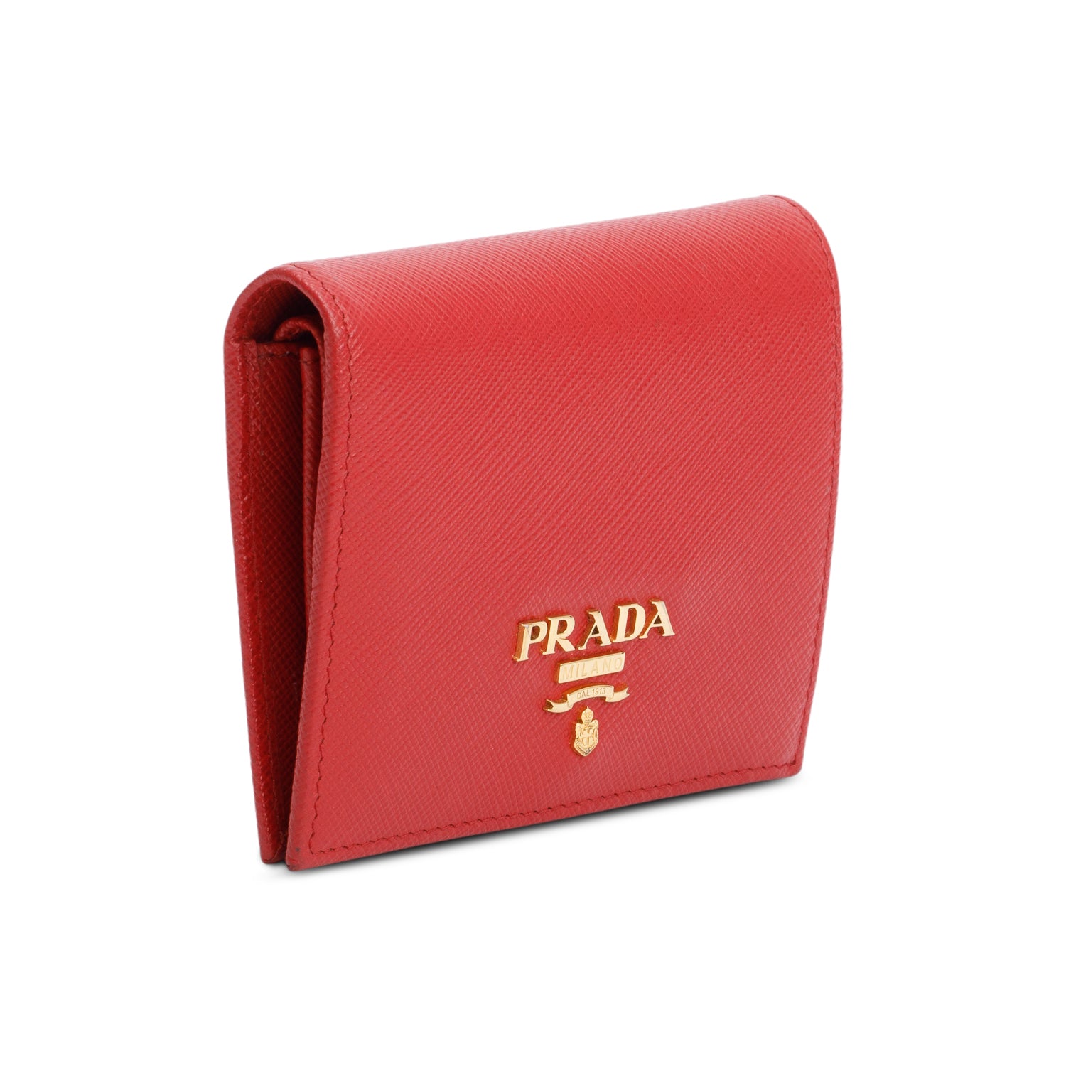 Prada Red Saffiano Leather Small Wallet