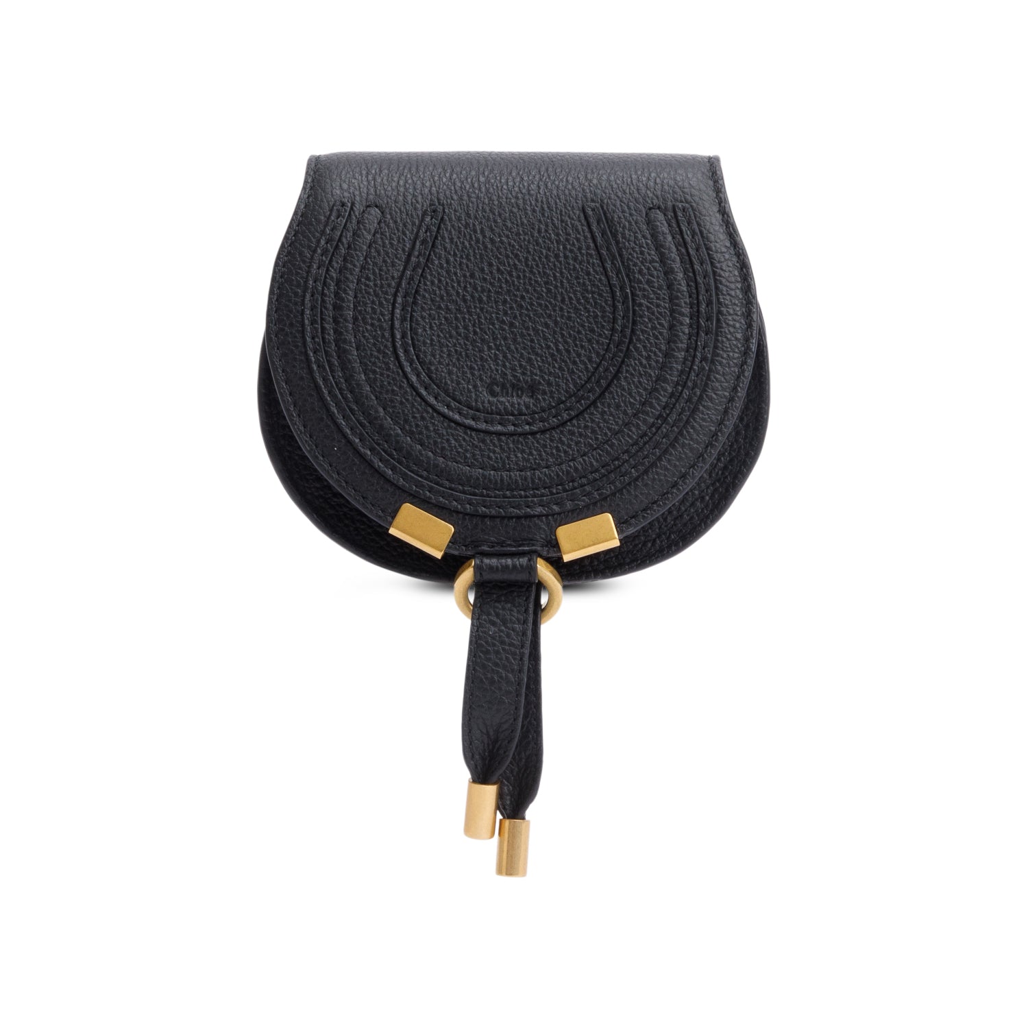 Chloe Black Calfskin Leather Nano Marcie Crossbody Bag w/ Authenticity Card