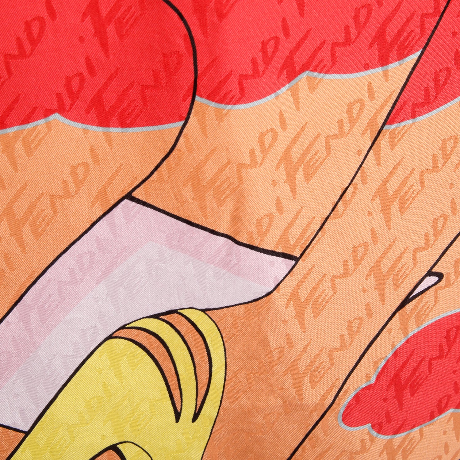 Fendi Multicolor Print Silk Foulard 90 w/ Box