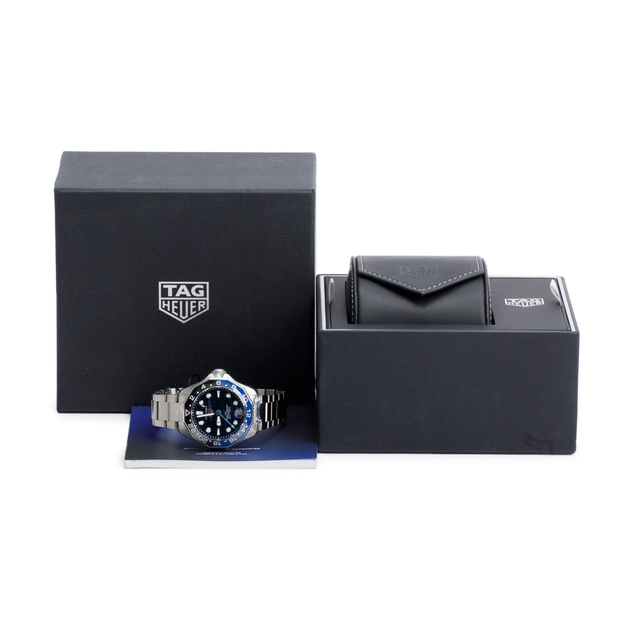Tag Heuer Stainless Steel Aquaracer Professional 300M GMT 42 MM Automatic Watch WBP5114 w/ Box