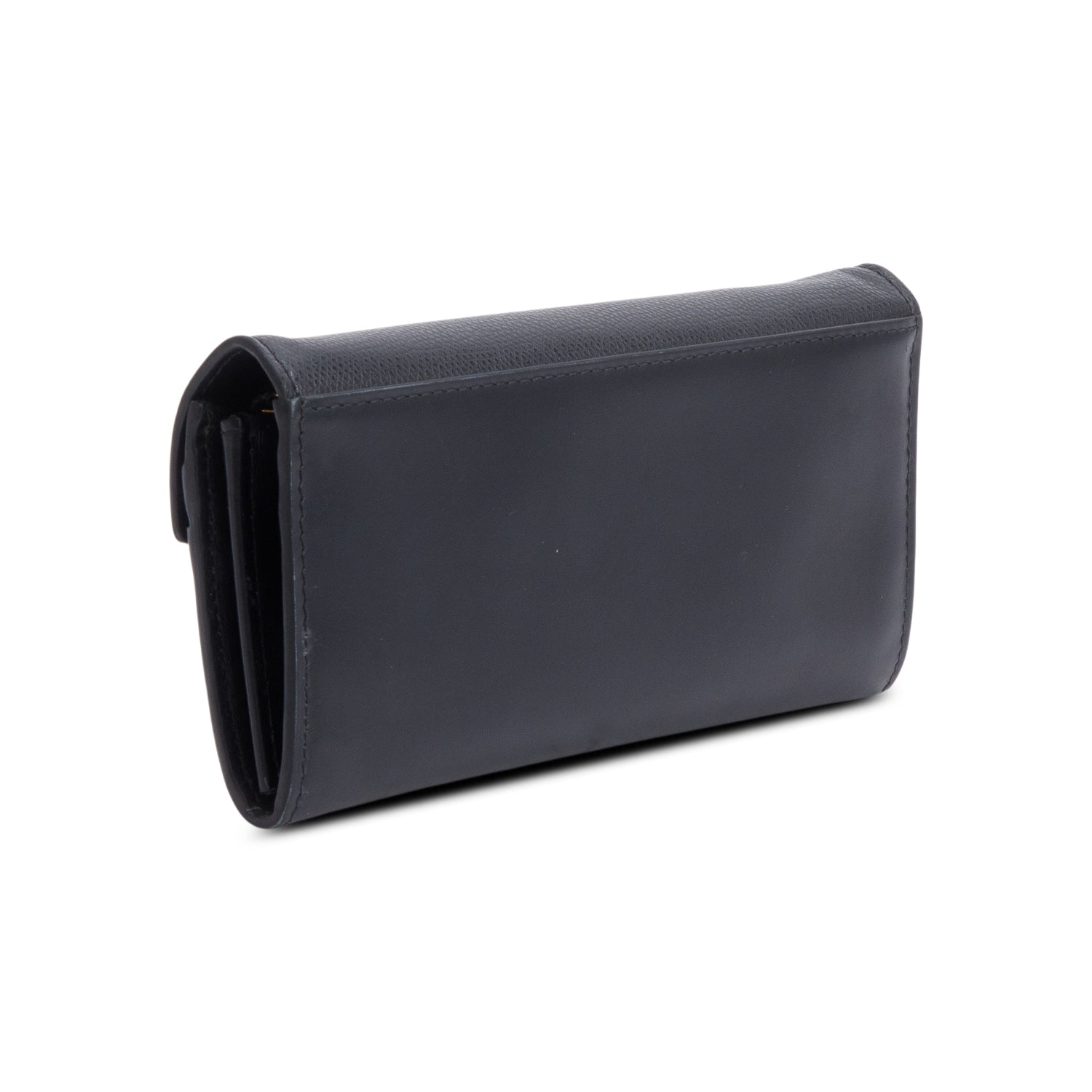 Fendi 2023 Black Leather FF Diamonds Continental Wallet on Chain