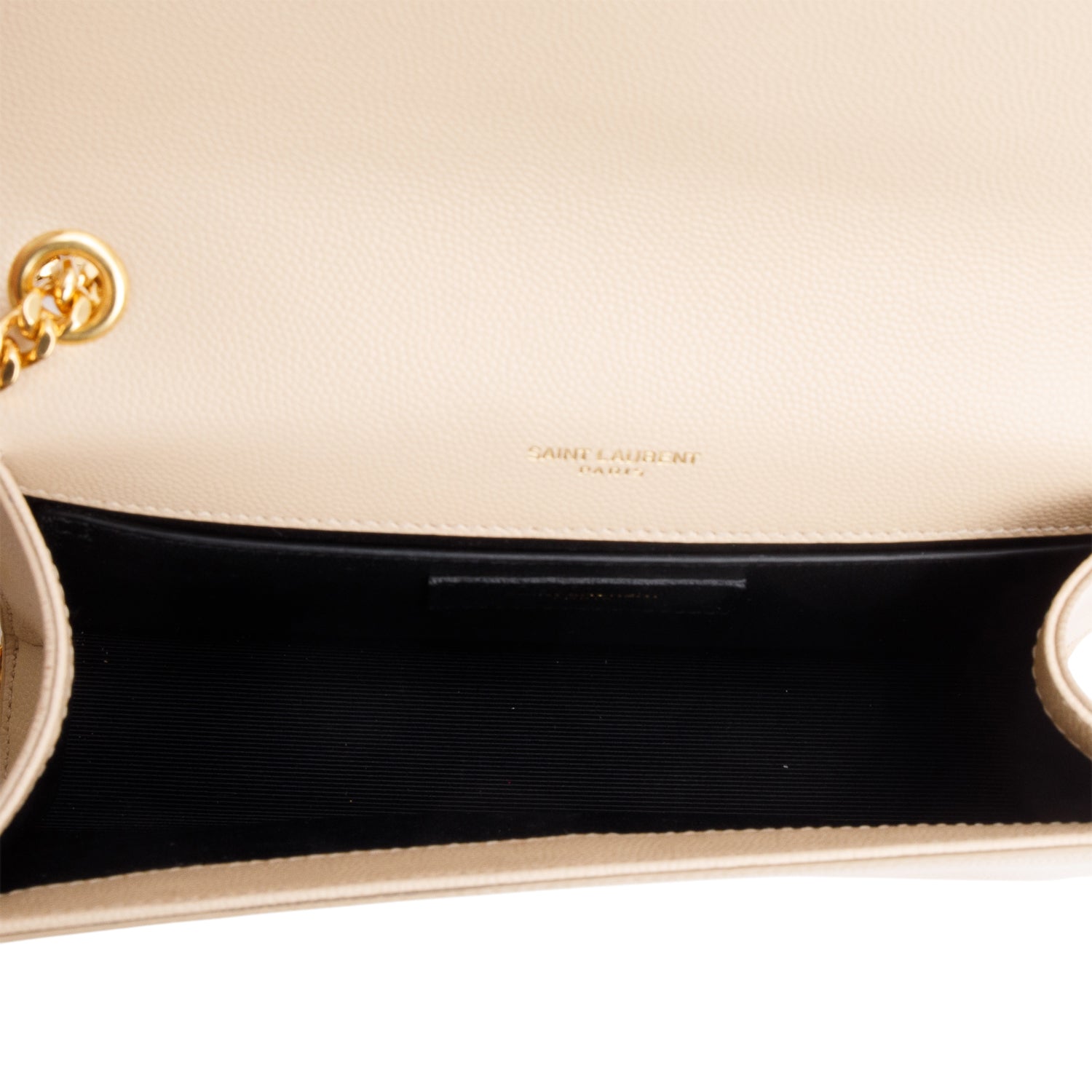 Saint Laurent Nude Grain De Poudre Leather Small Monogram Kate Bag w/ Box & Receipt