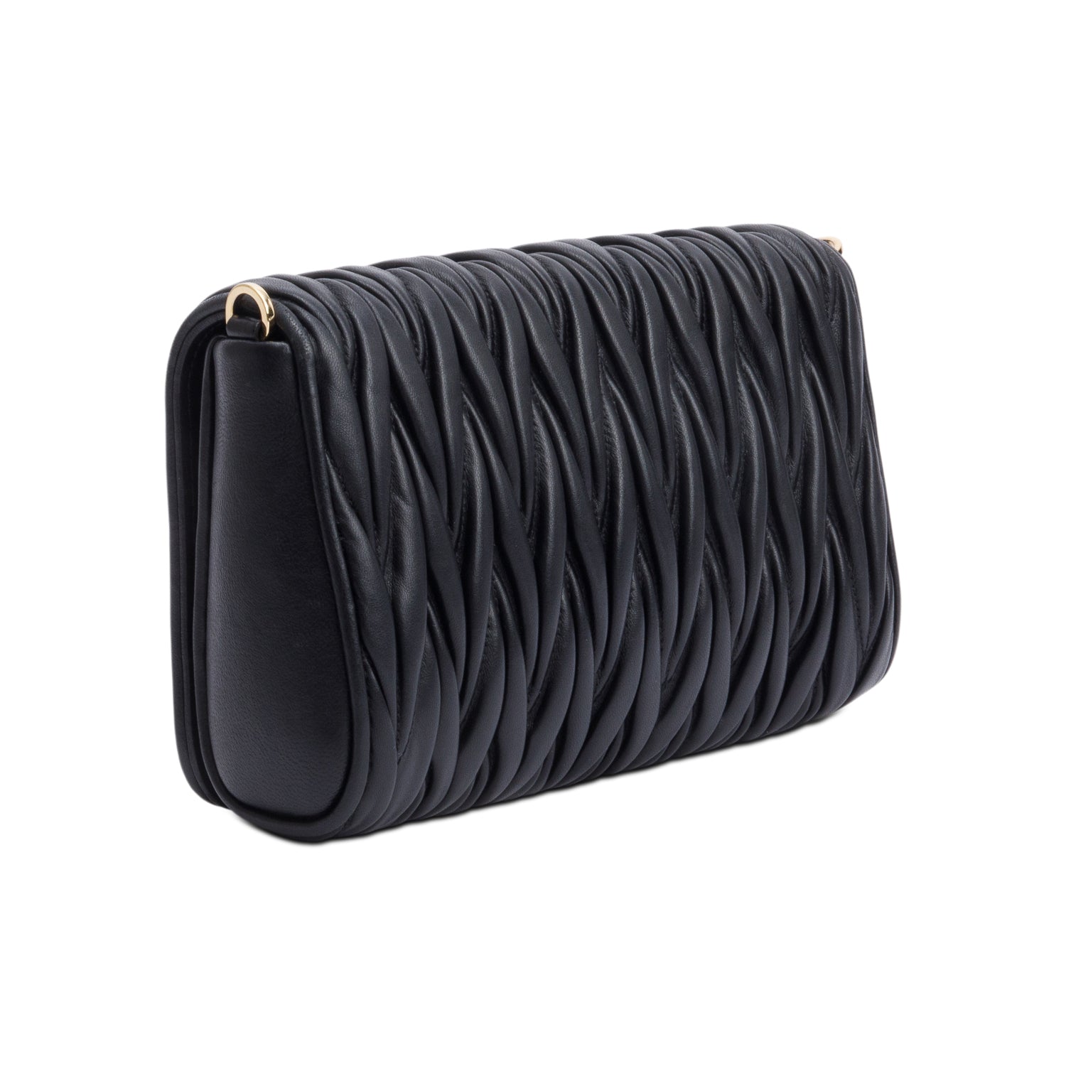 Miu Miu Black Nappa Leather Small Flap Crossbody Bag w/ Authenticity card